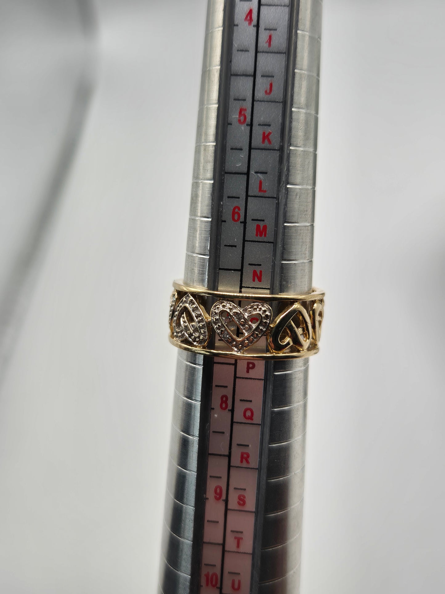 9ct gold diamond heart eternity ring