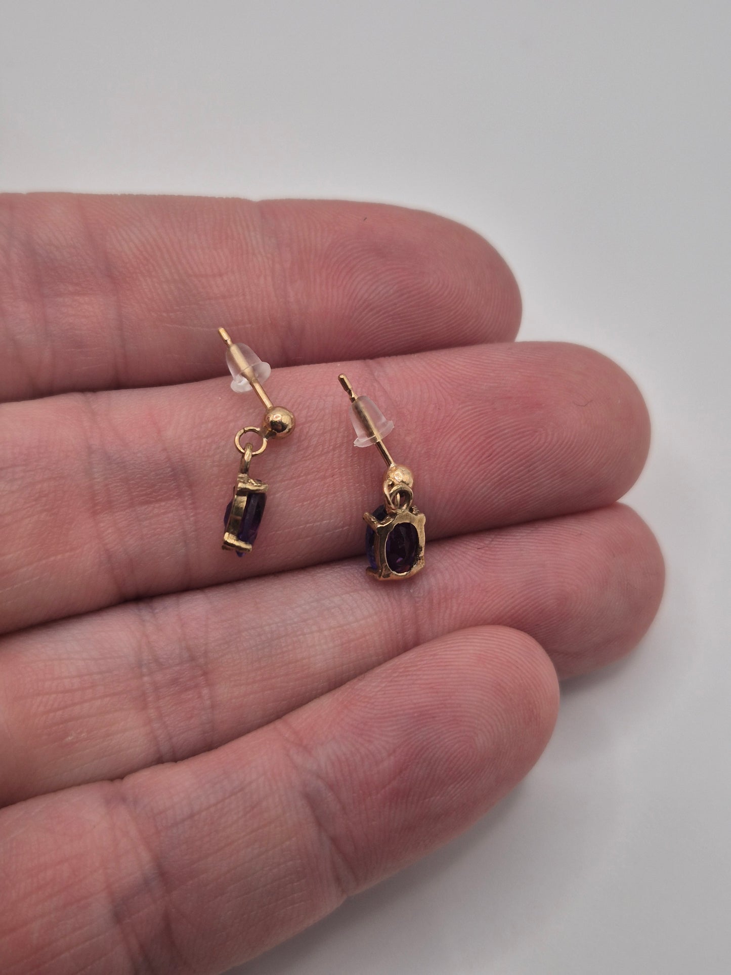 9ct gold amethyst earrings