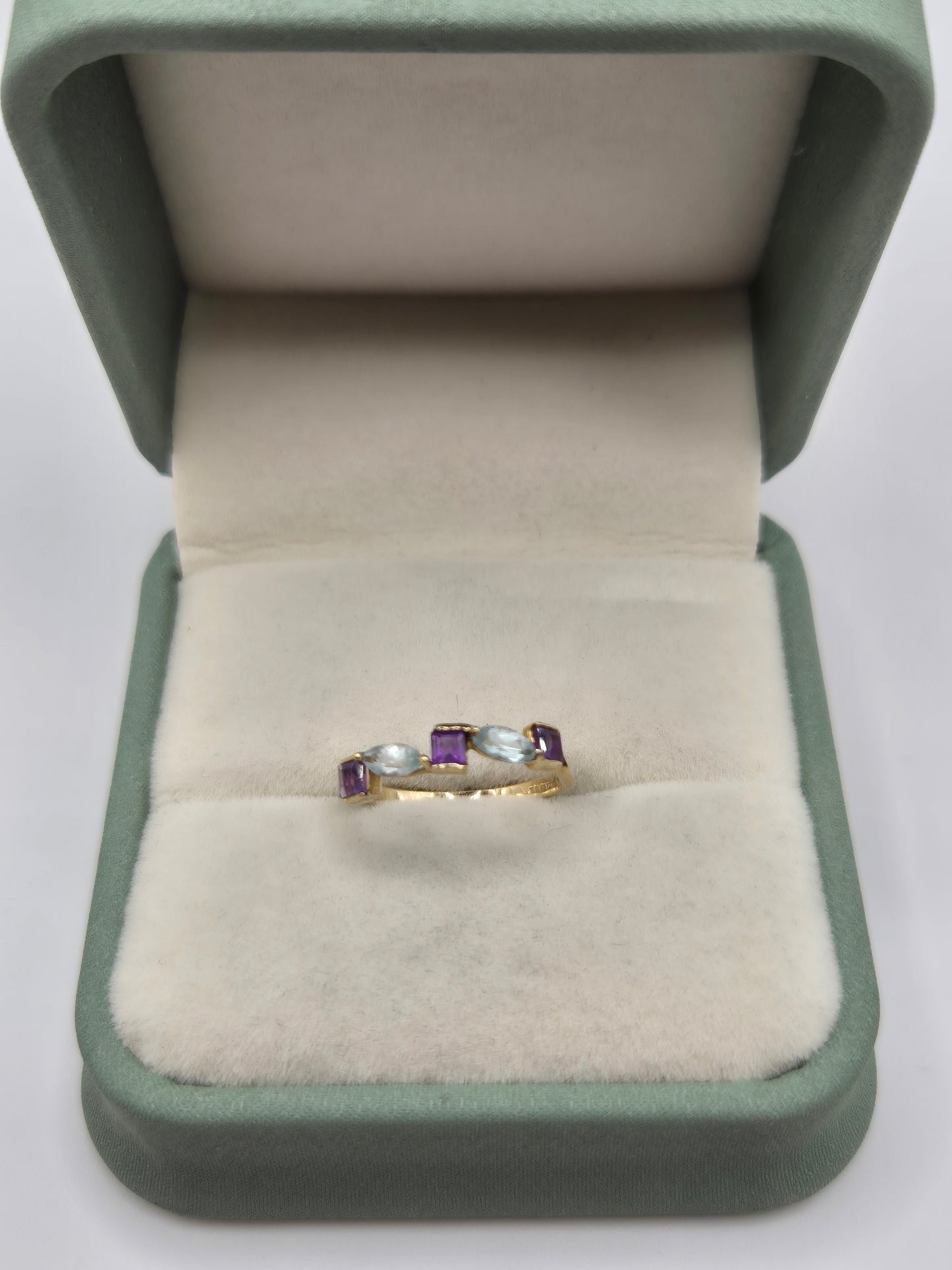 9ct gold amethyst and topaz ring