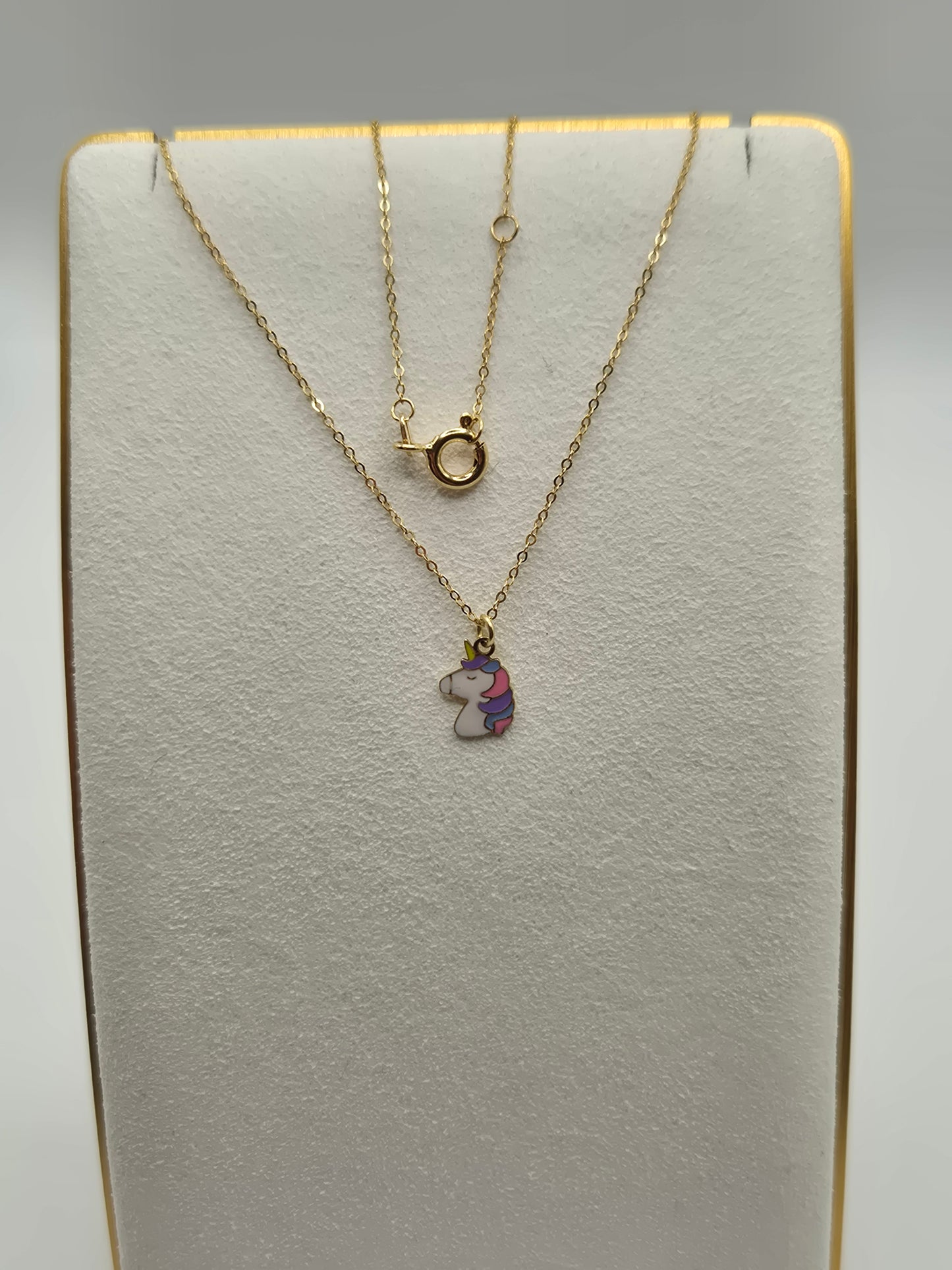 9ct gold unicorn necklace