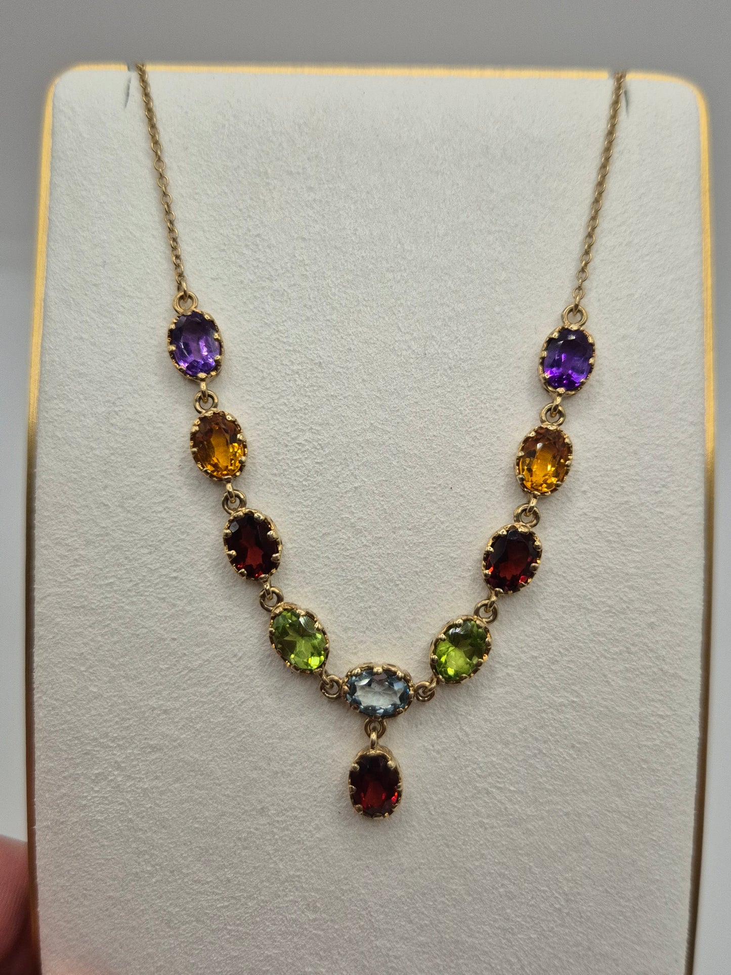 9ct gold multigem necklace