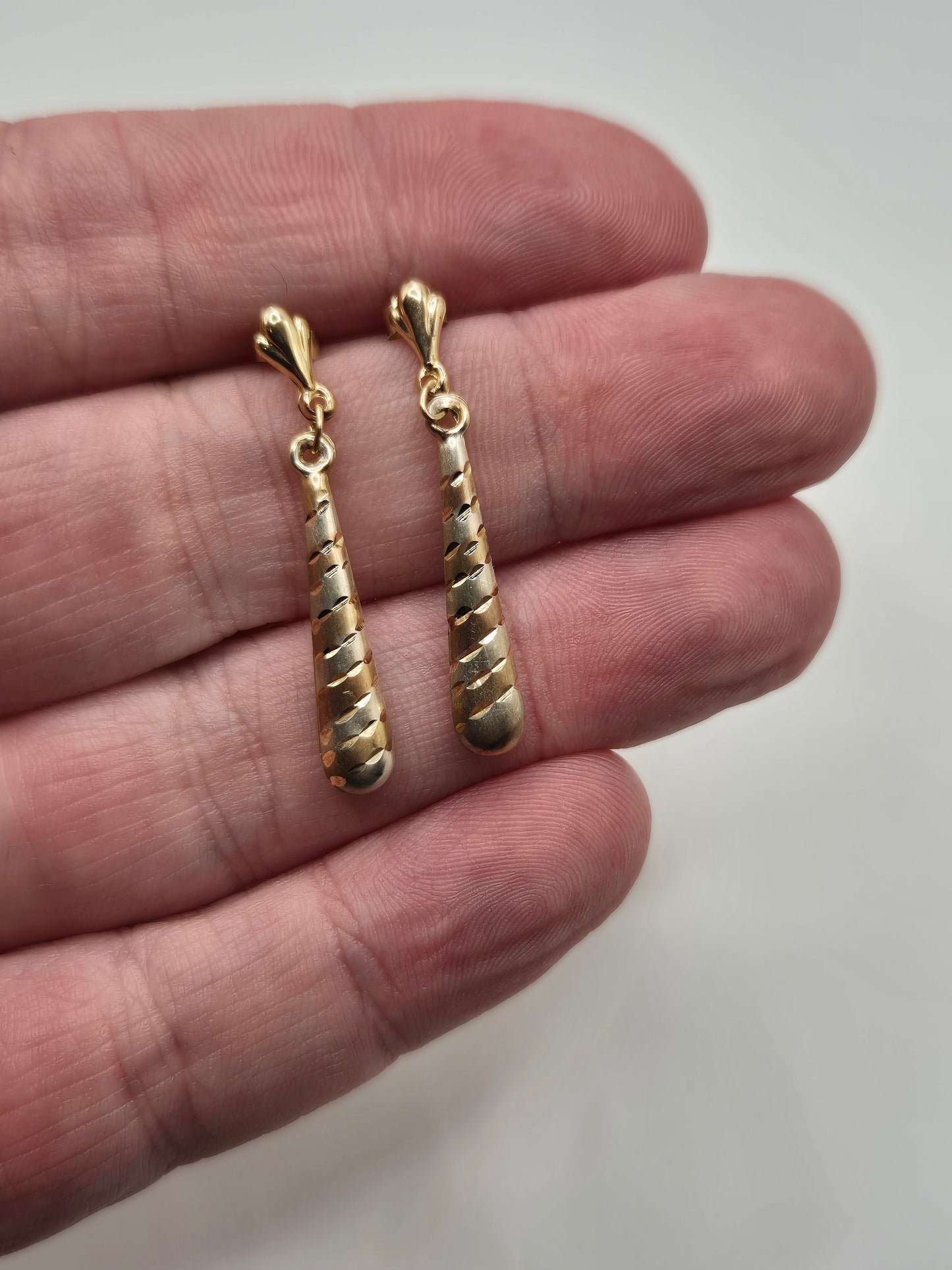 9ct tri gold earrings