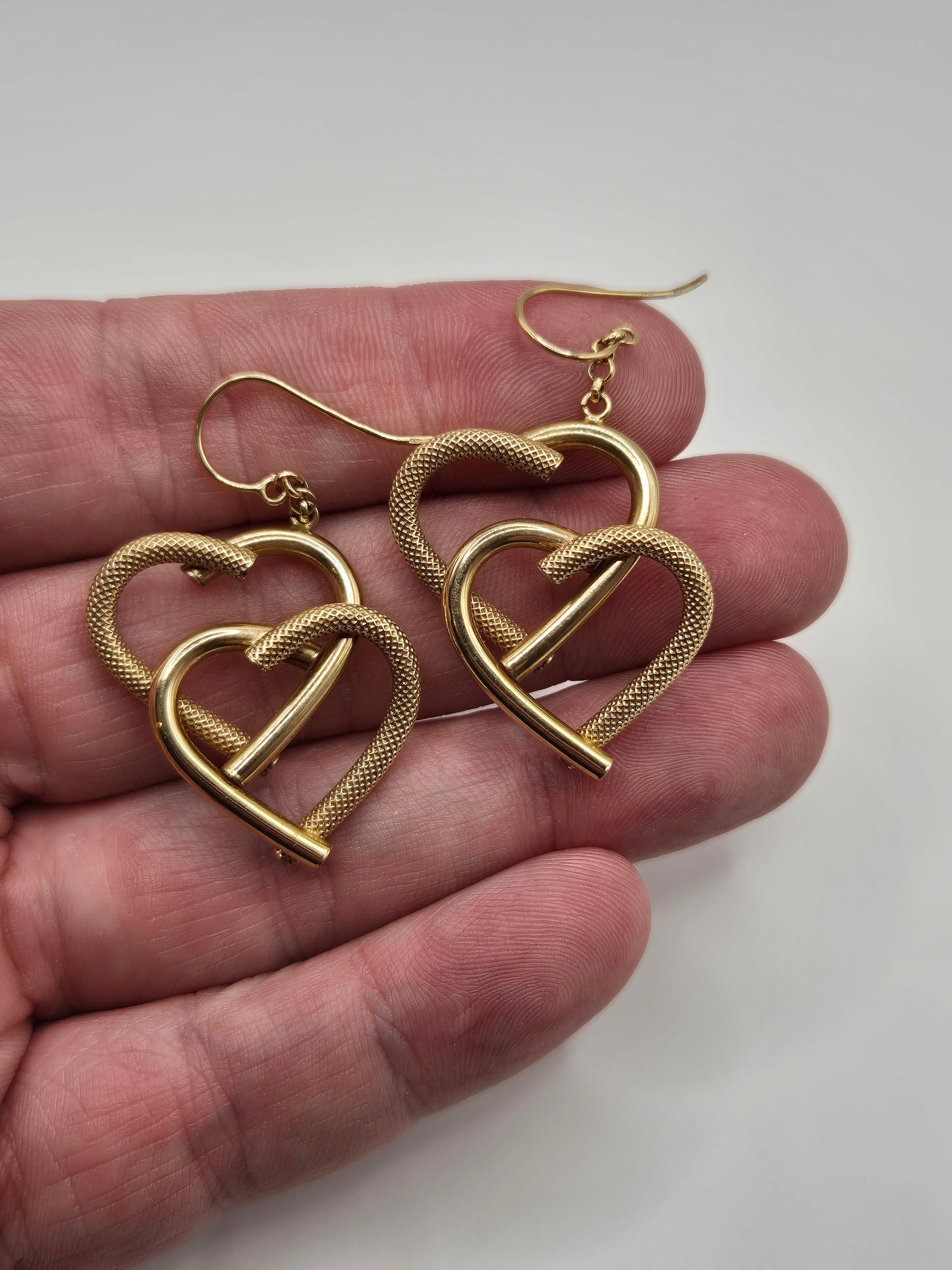9ct gold heart earrings