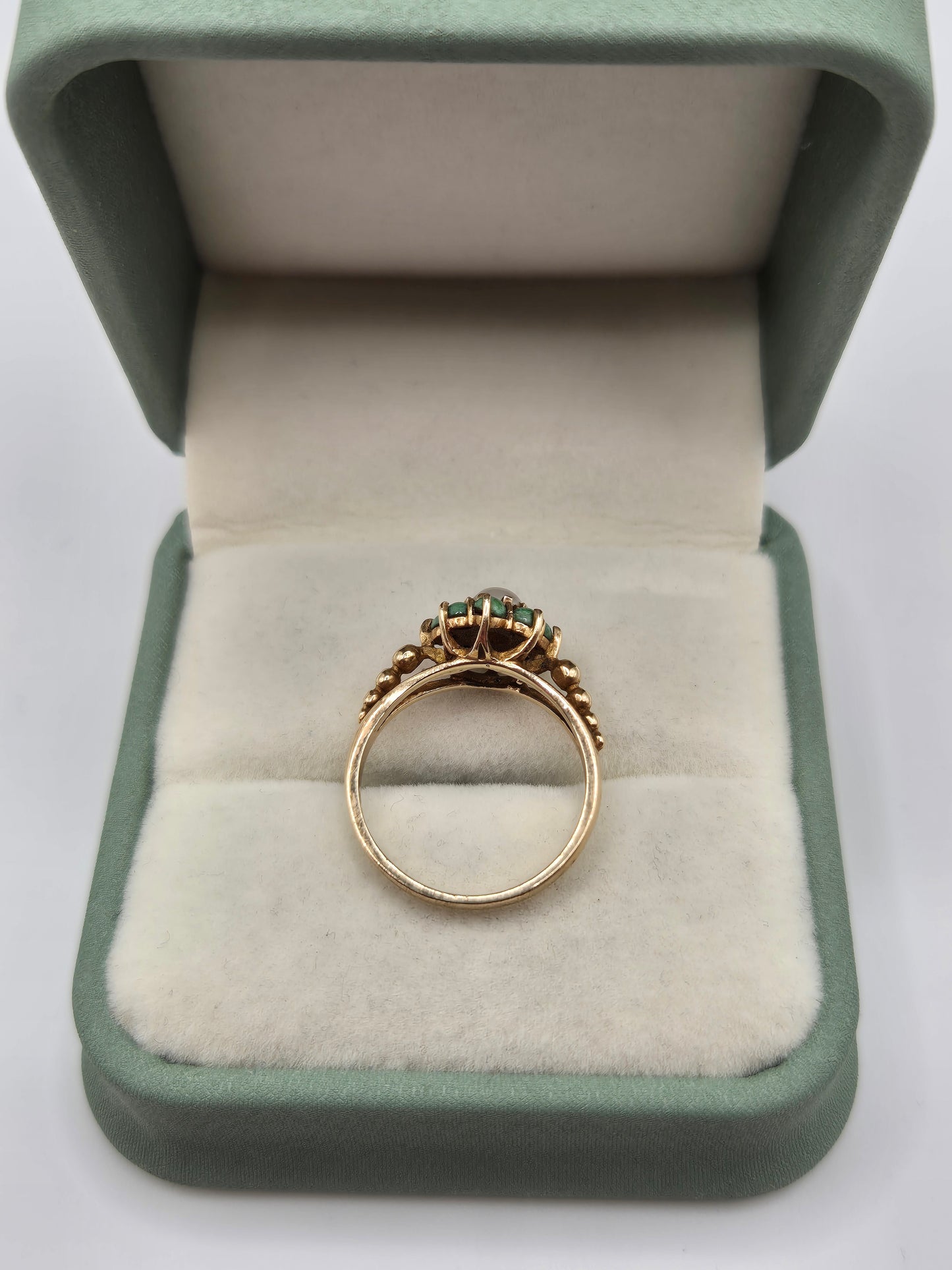 9ct gold turquoise and pearl ring