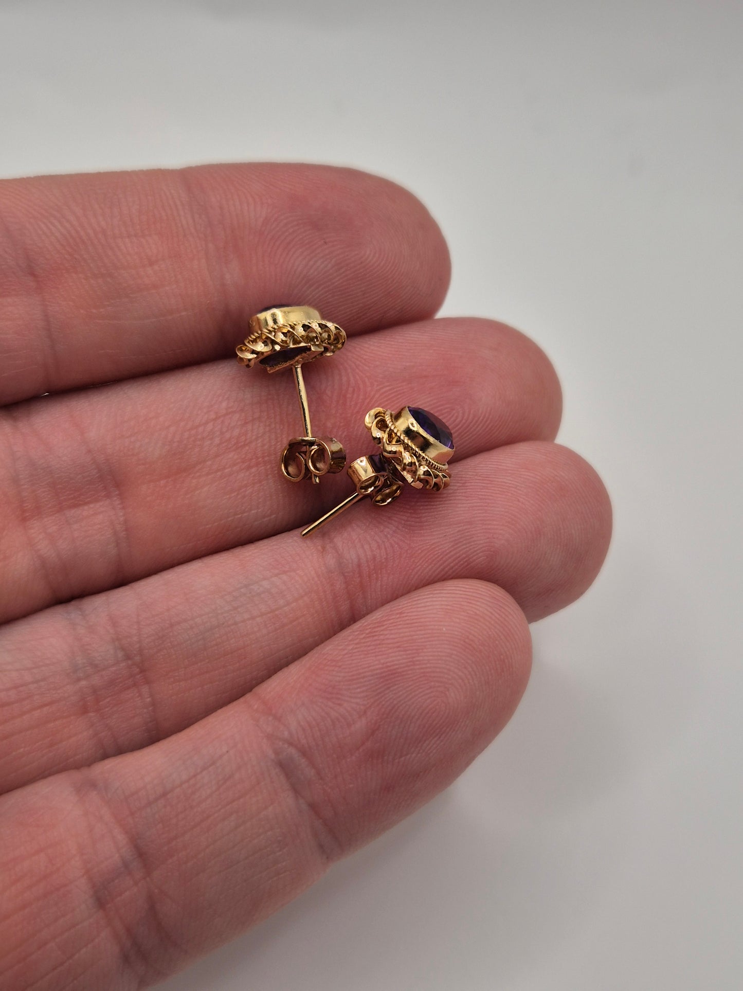 9ct gold amethyst earrings