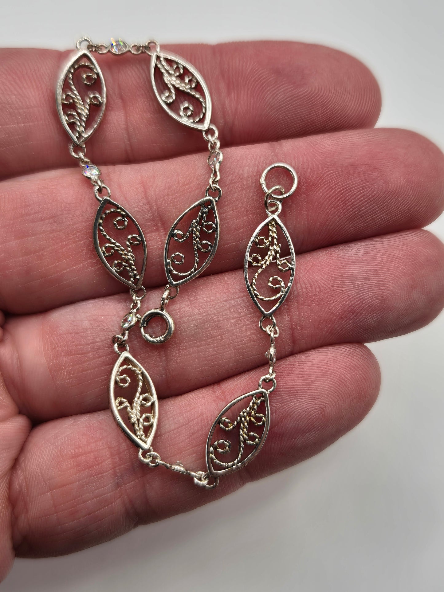 Silver gemstone bracelet
