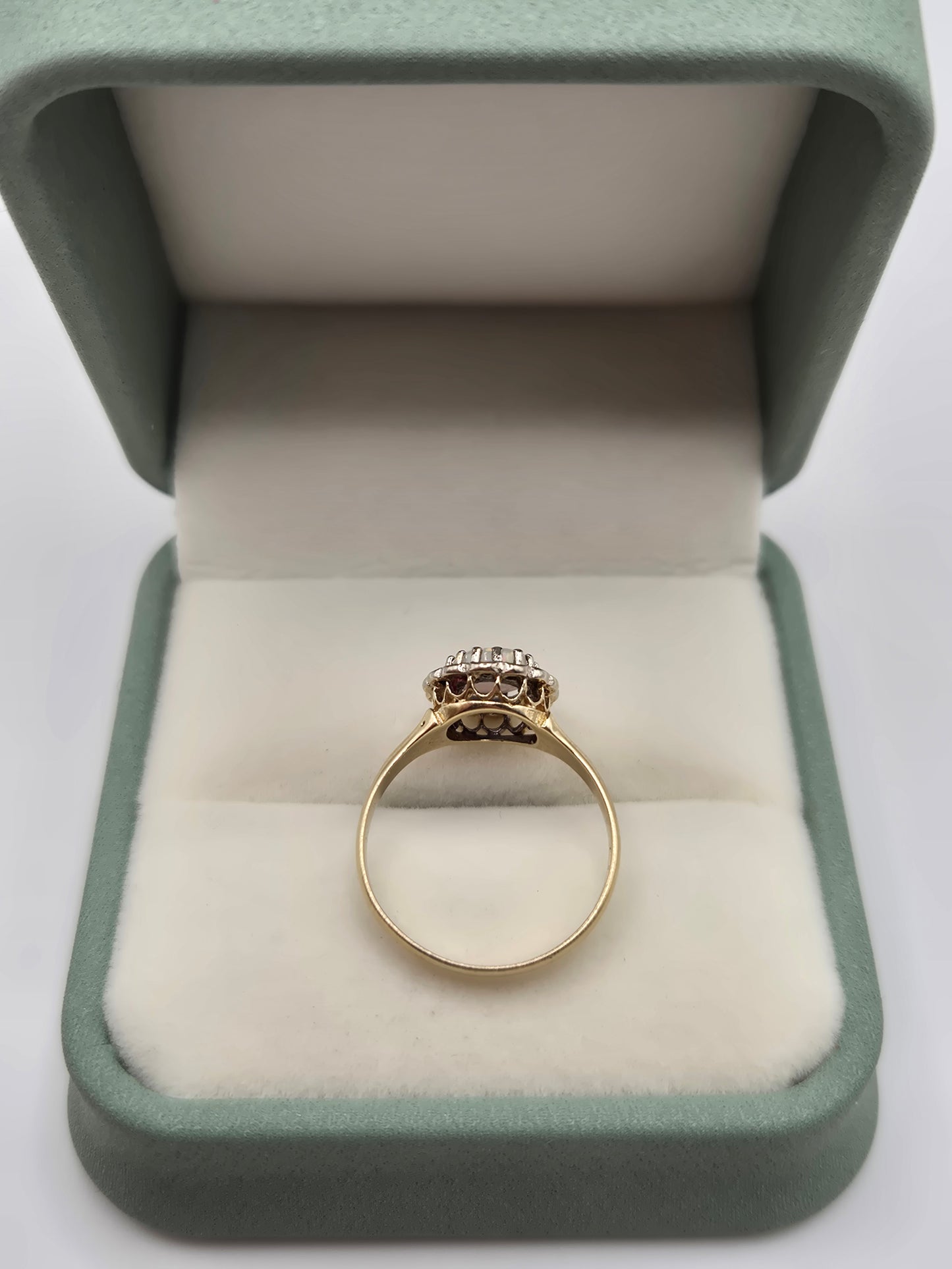 9ct gold simulated opal and diamond ring
