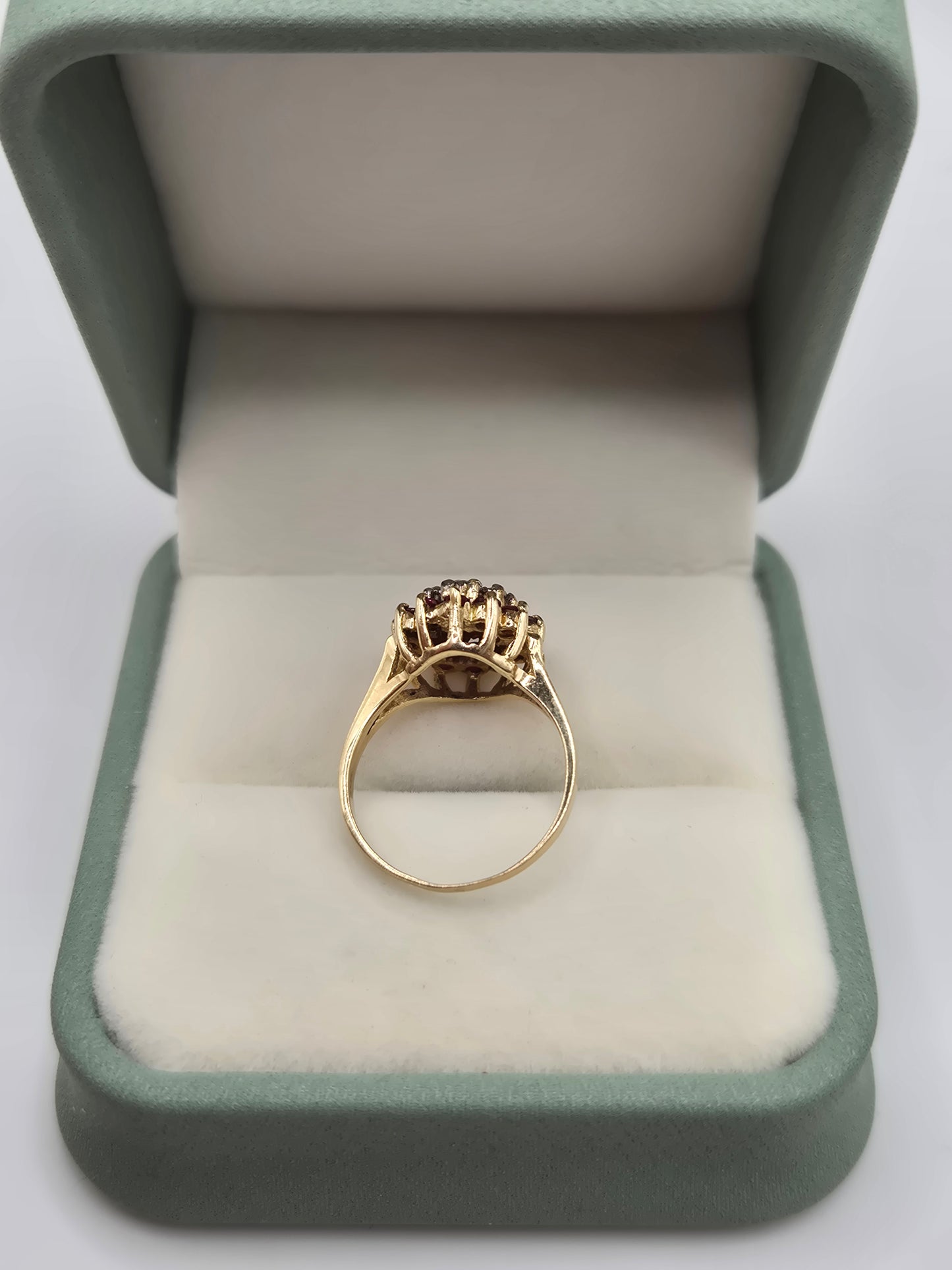 9ct gold ruby and diamond ring