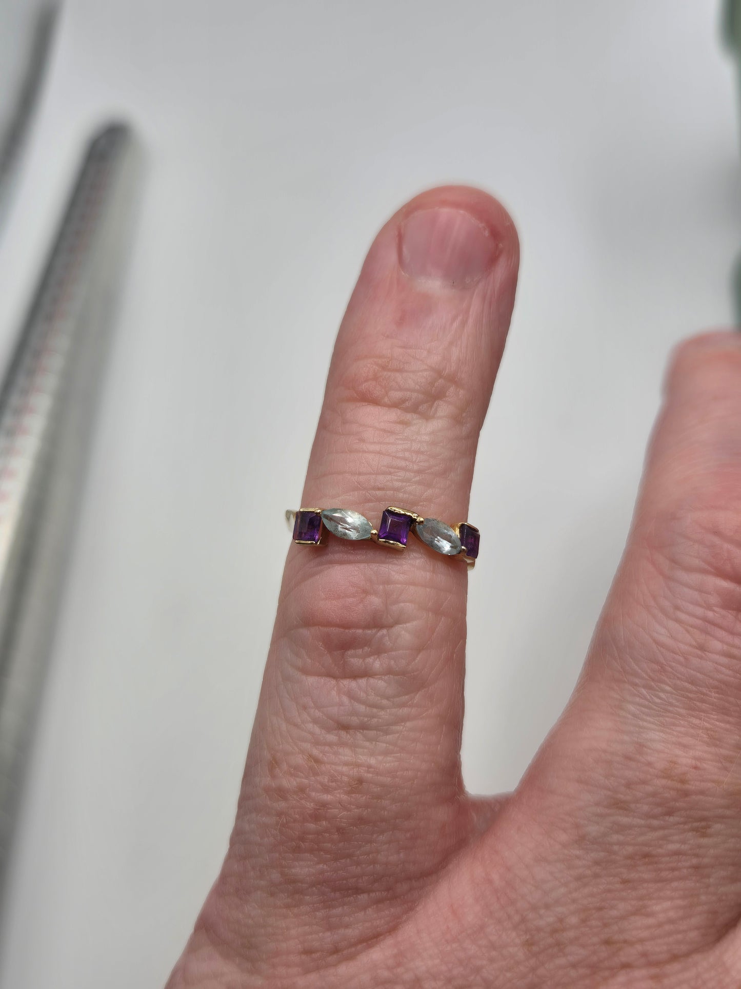 9ct gold amethyst and topaz ring