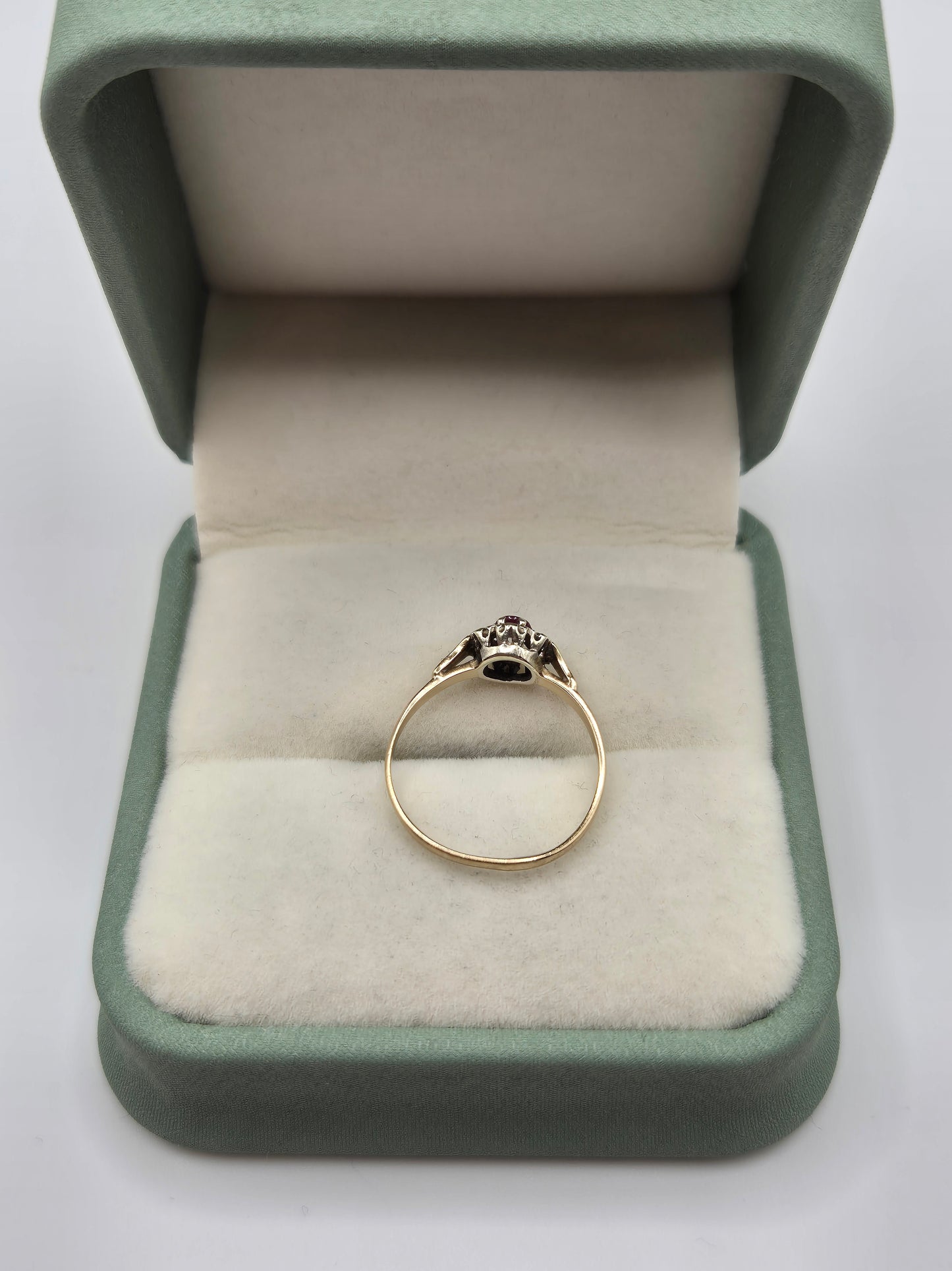 Vintage 9ct gold ruby and diamond ring