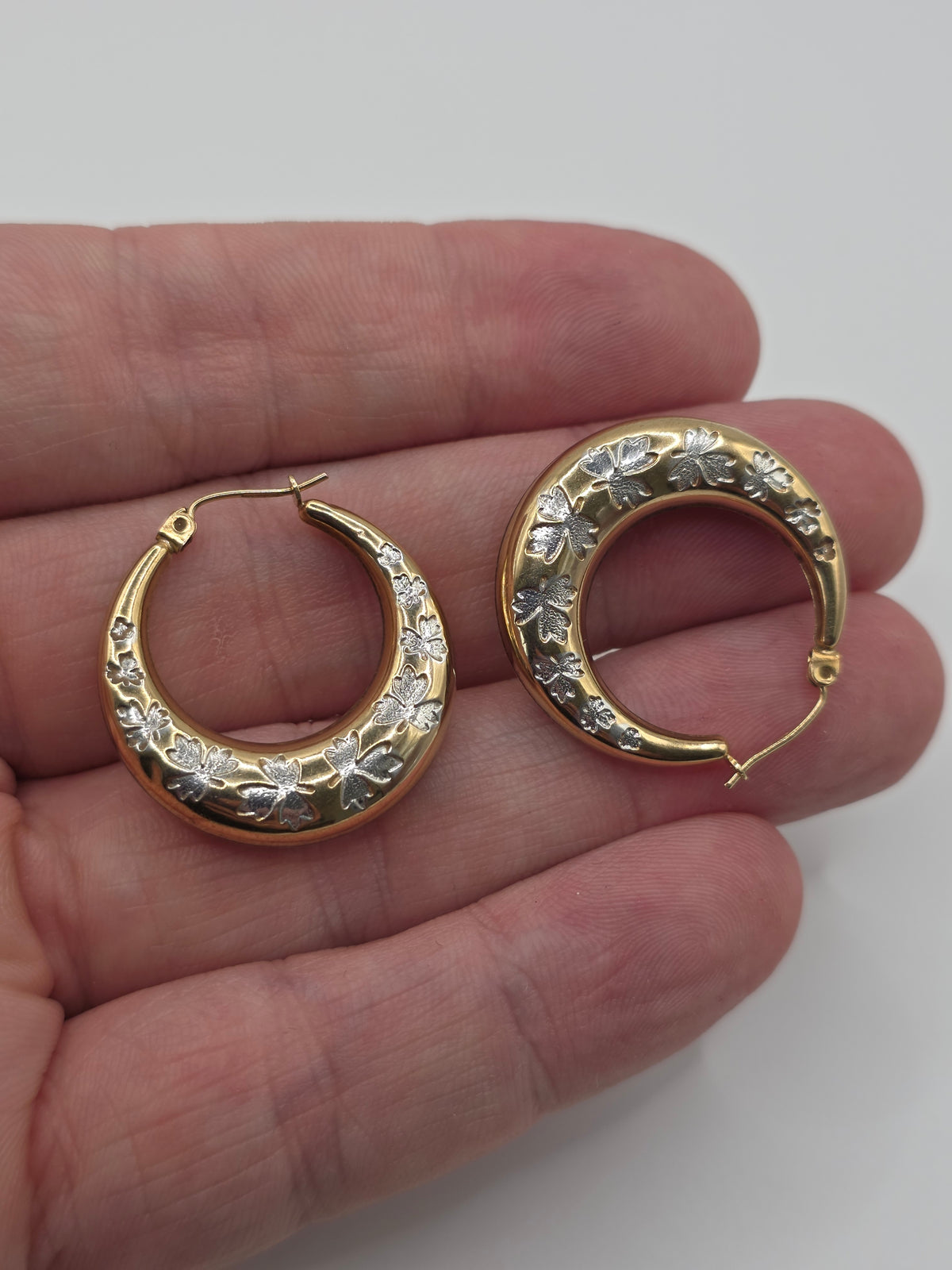 9ct gold creole earrings