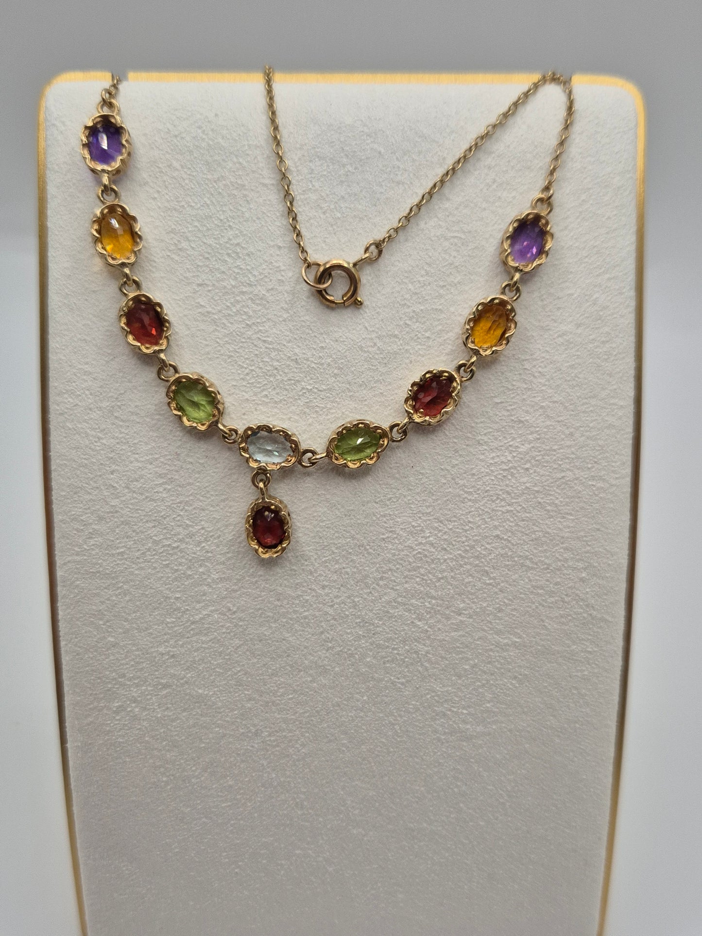9ct gold multigem necklace
