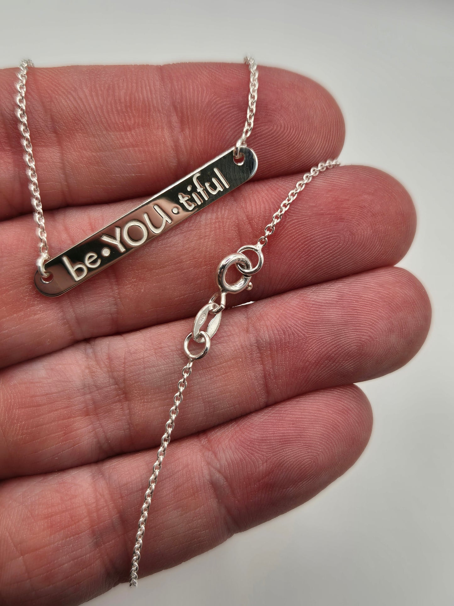 Silver be.you.tiful necklace