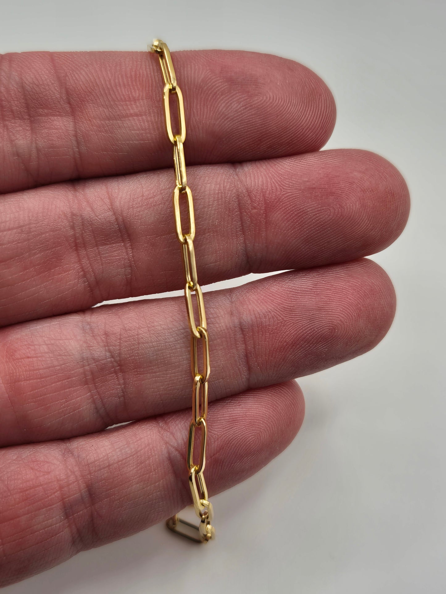 9ct gold paper clip link bracelet