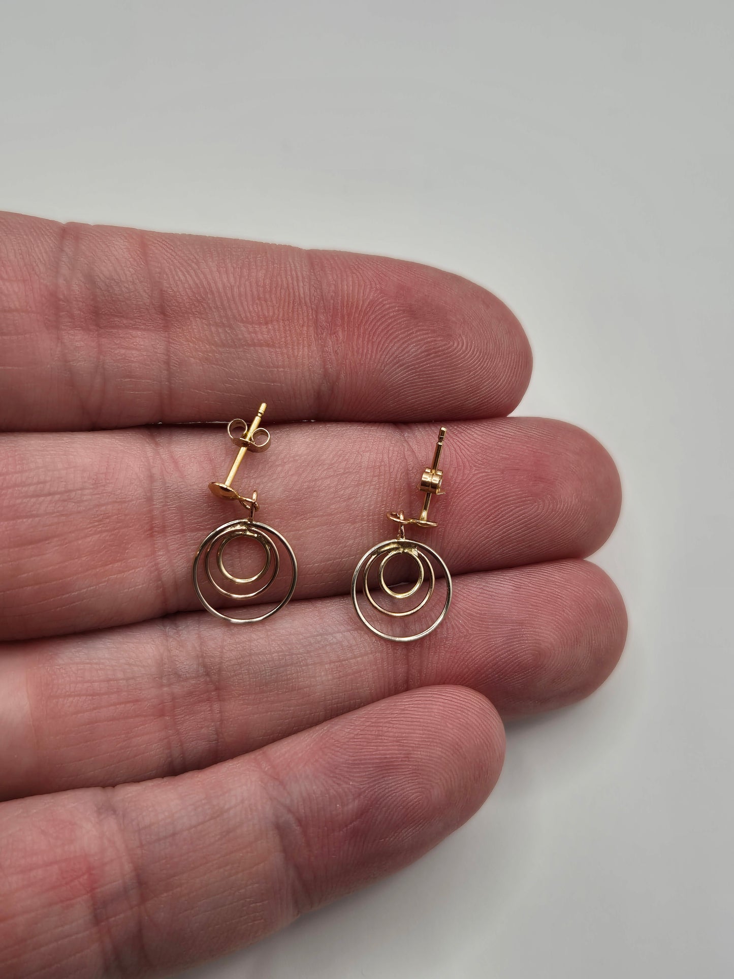 9ct tri gold earrings