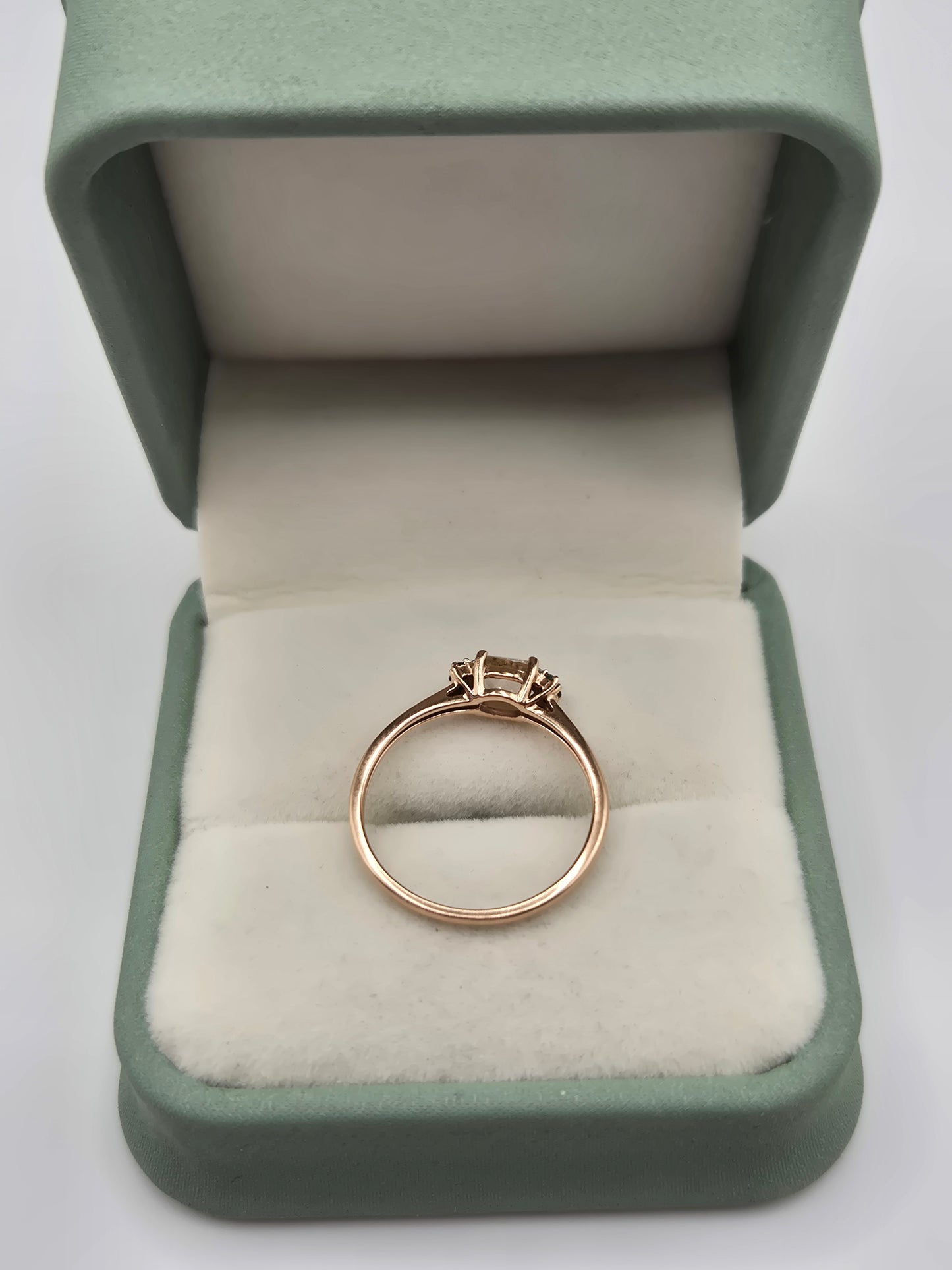 9ct rose gold morganite and sapphire ring