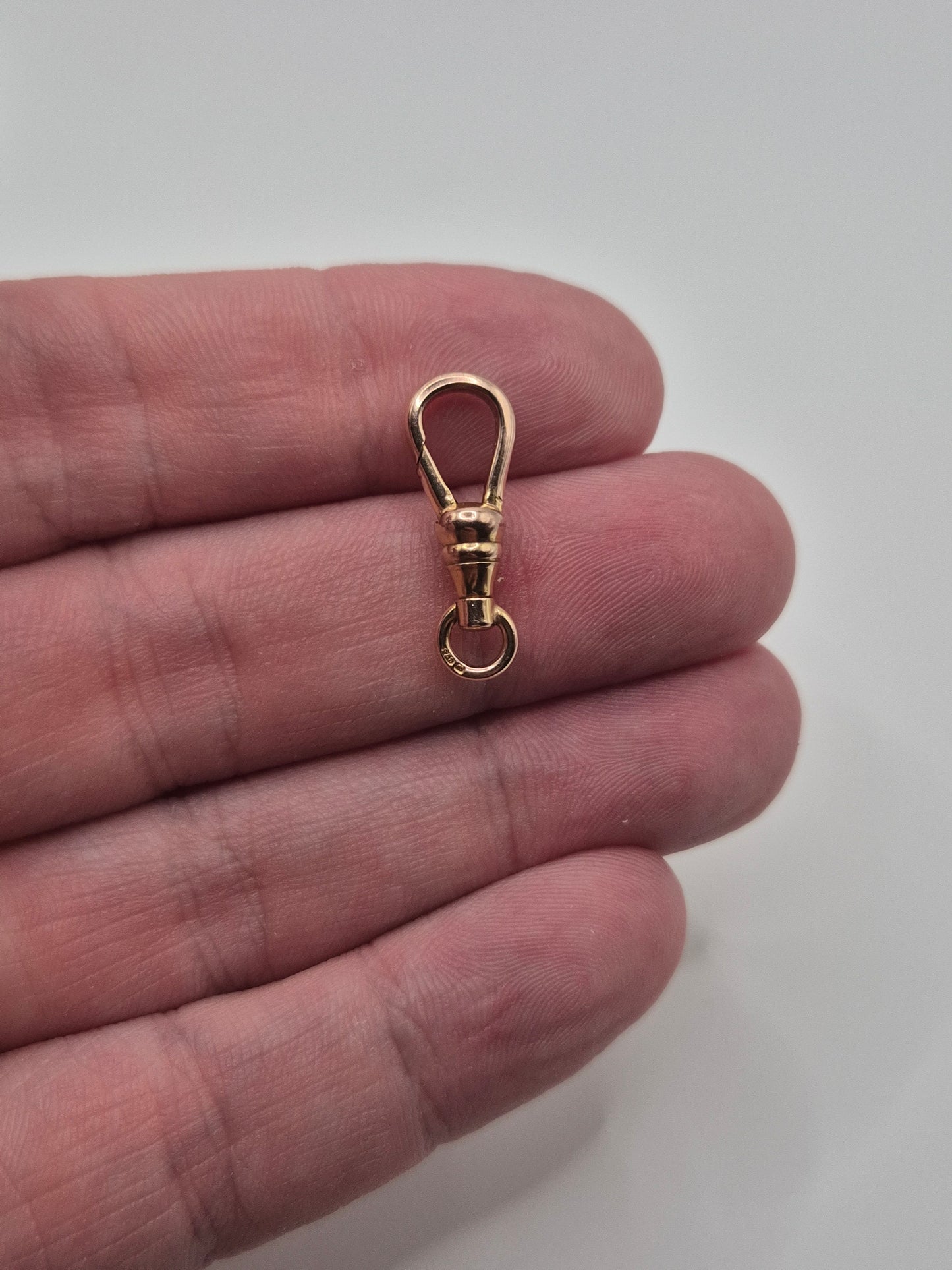 9ct rose gold swivel dog clip (3)