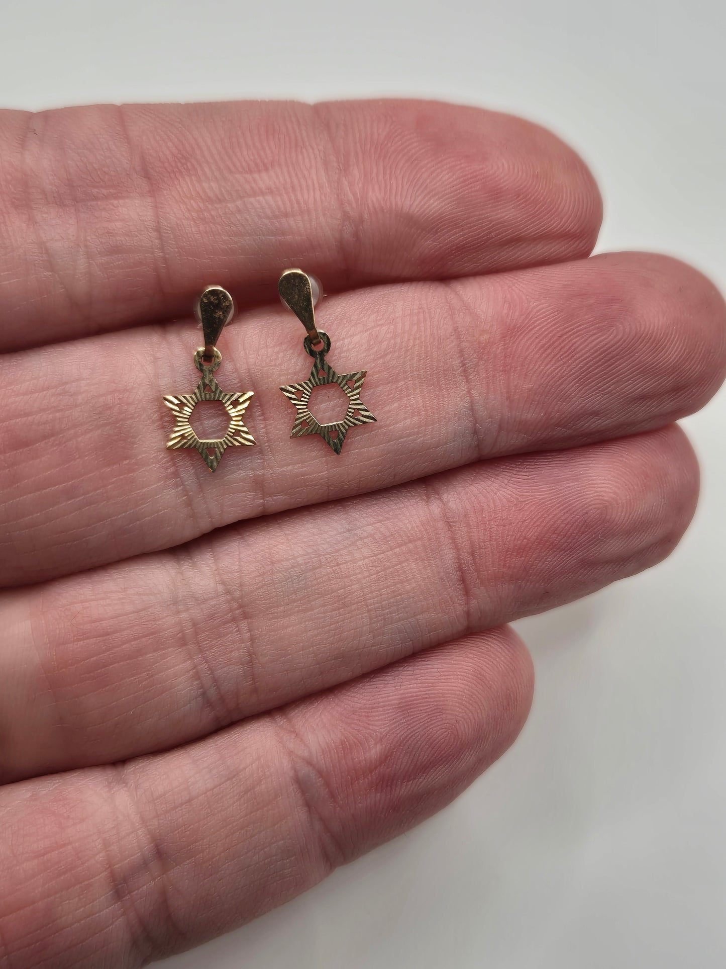 9ct gold star of david earrings