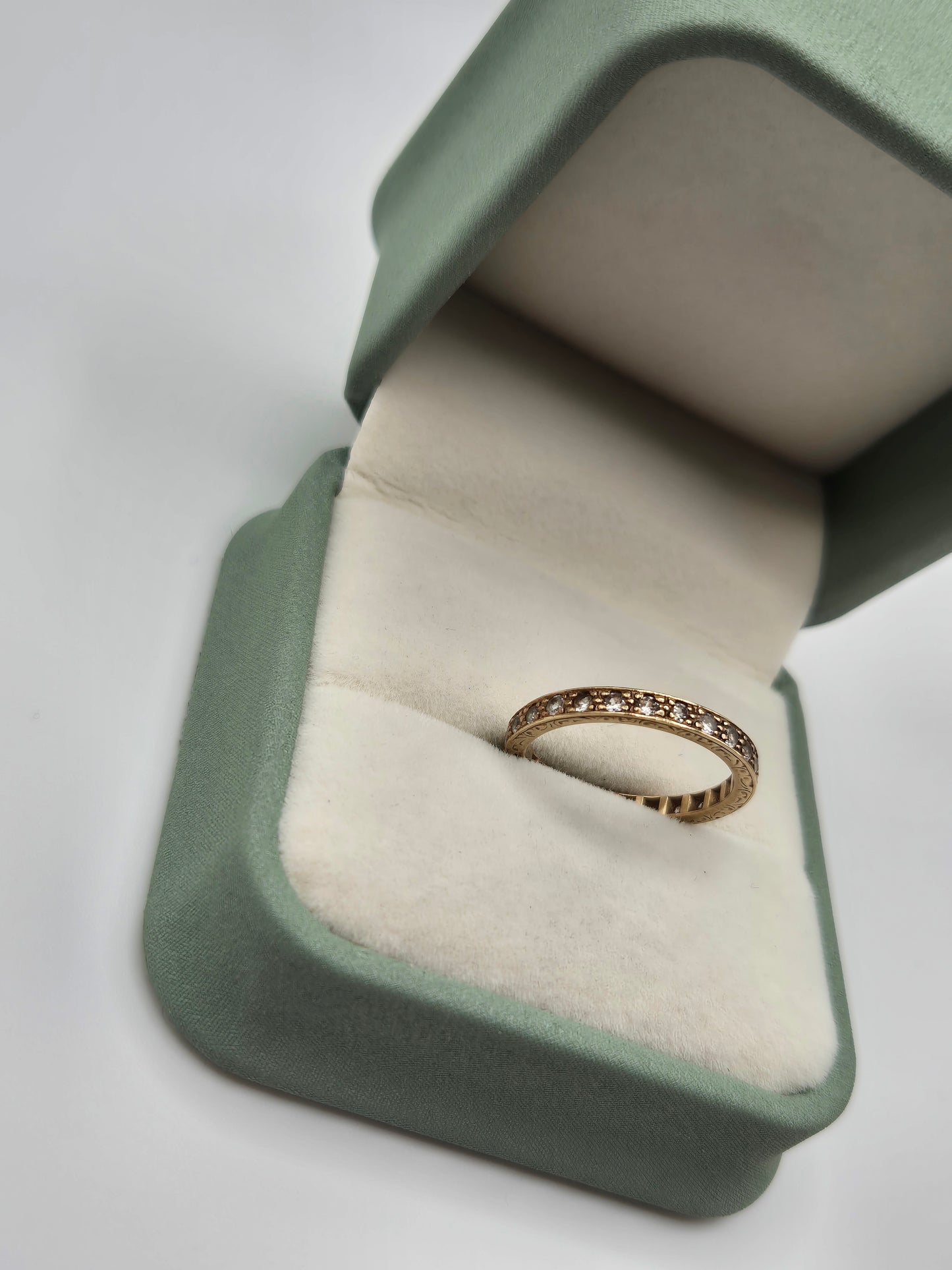 9ct gold cz eternity ring