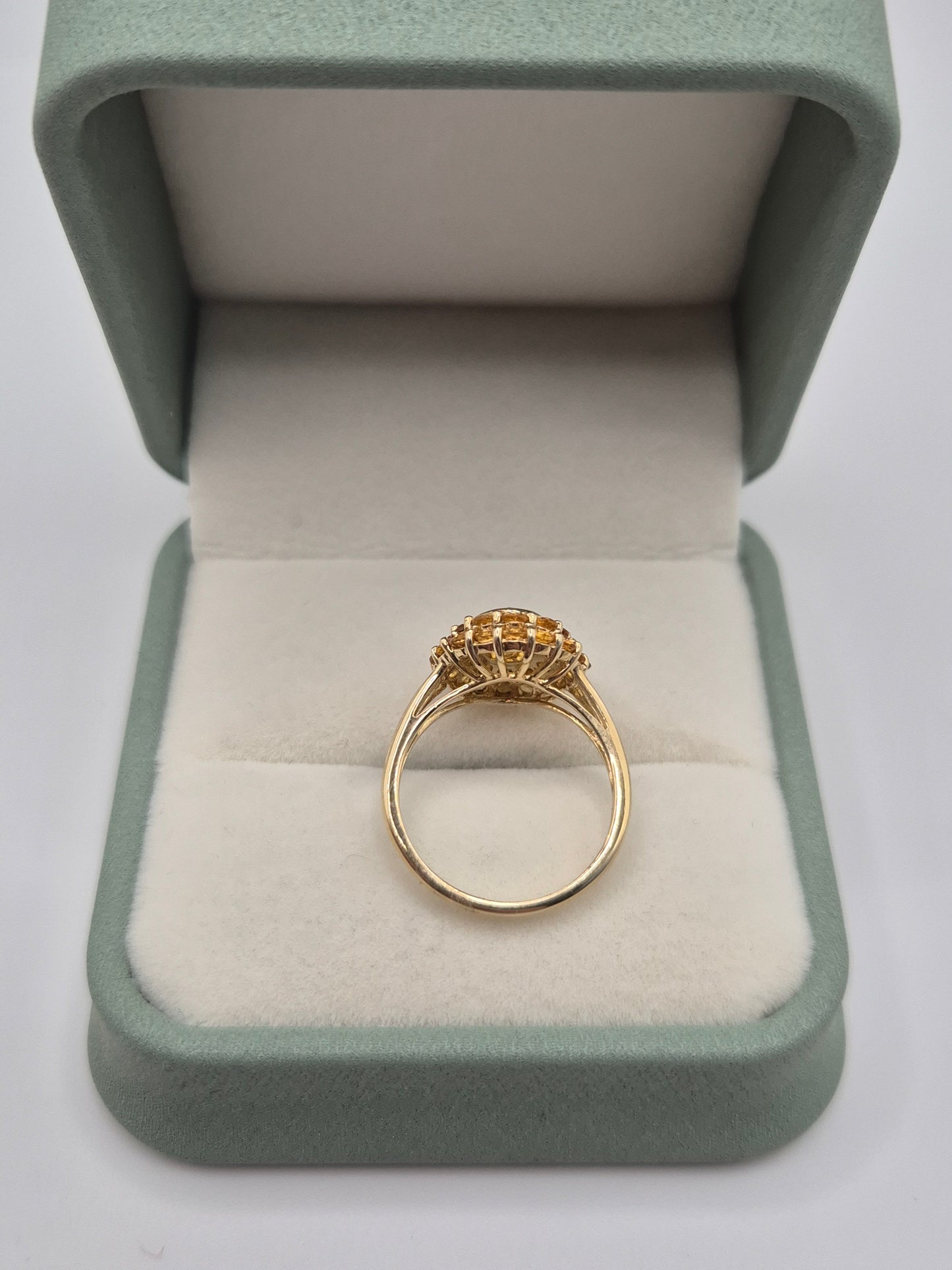 9ct gold citrine cluster ring