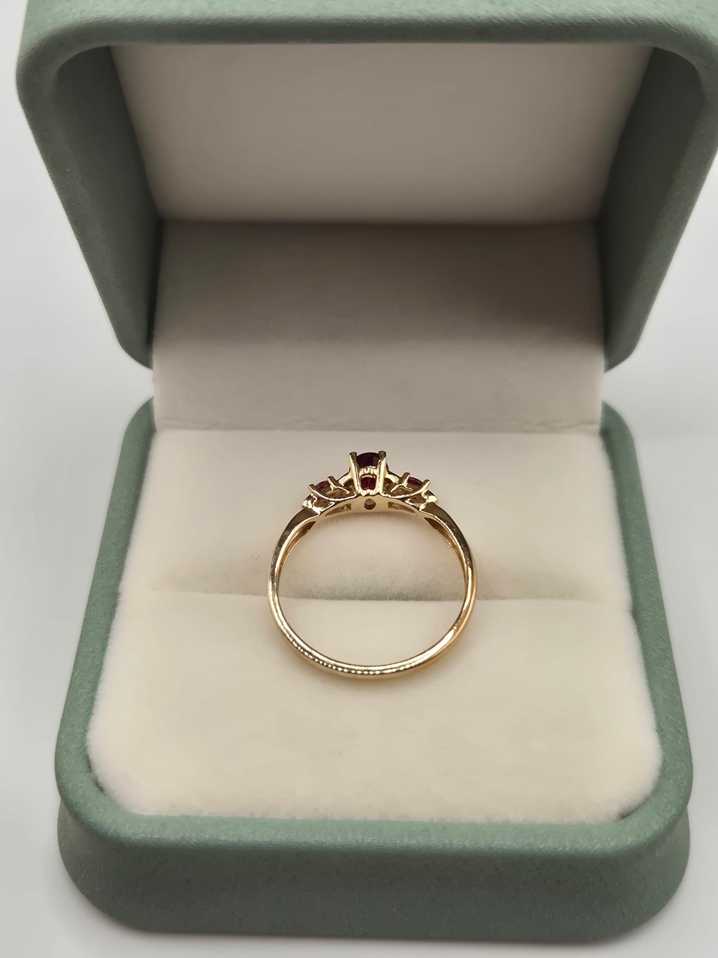 9ct gold ruby and diamond ring