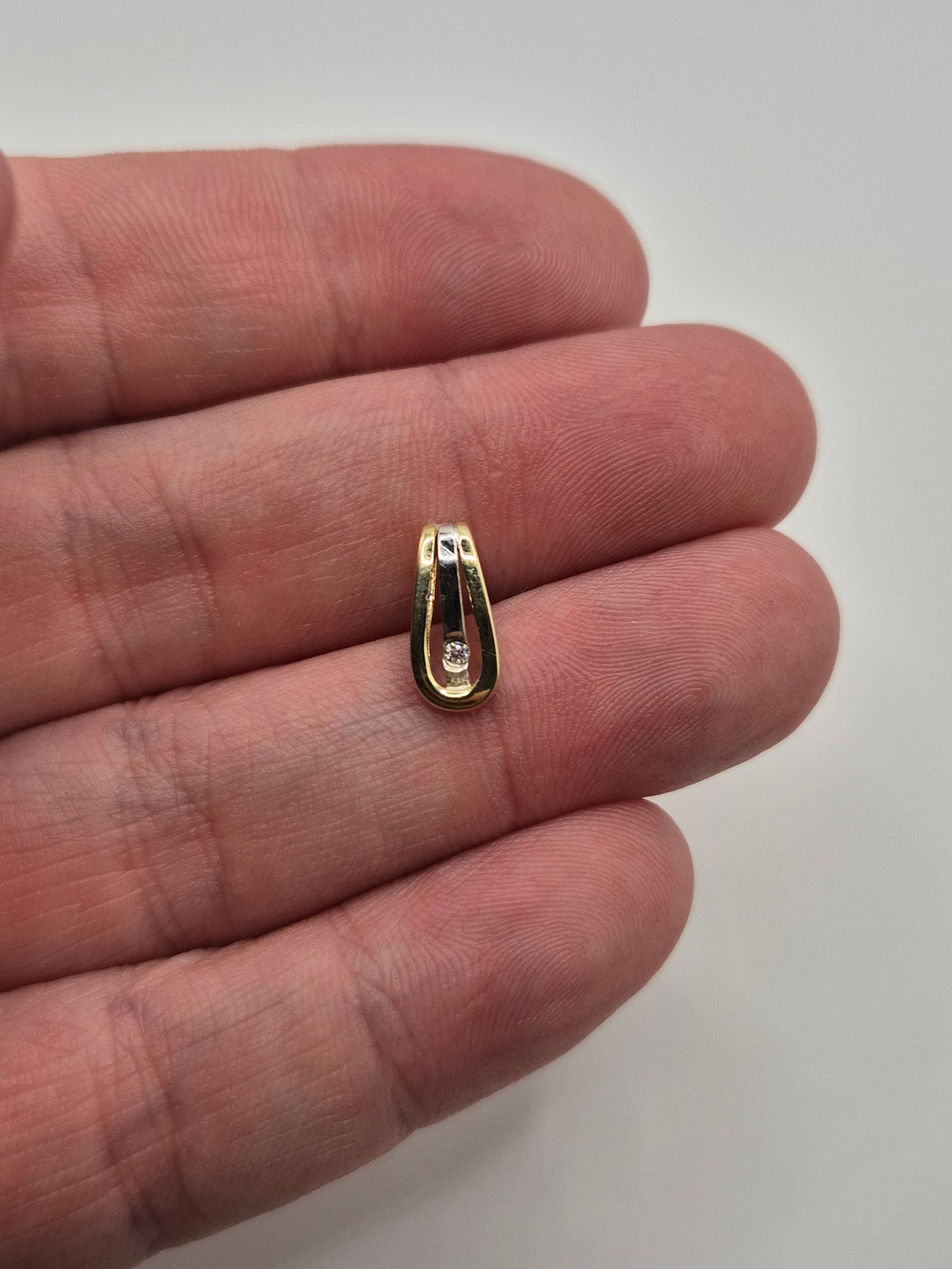 9ct two tone gold diamond pendant