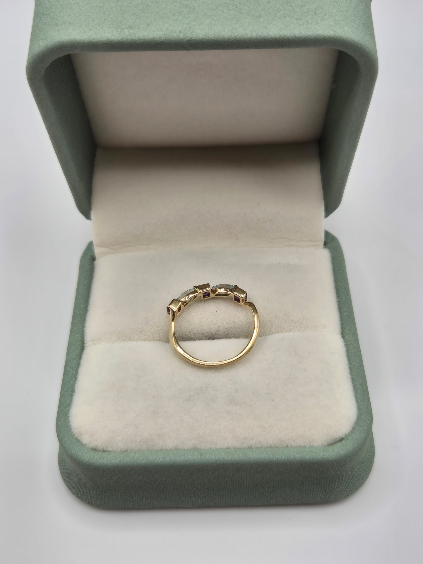 9ct gold amethyst and topaz ring