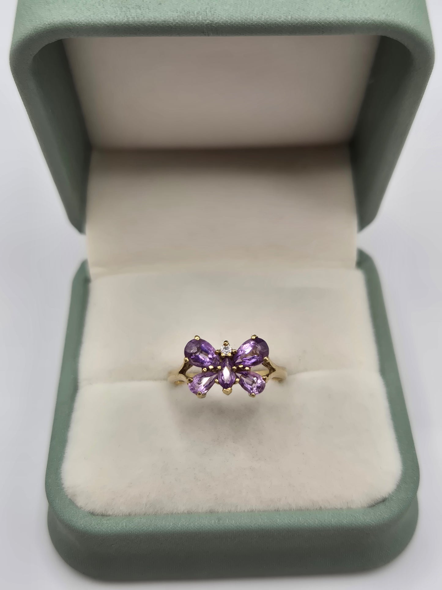 9ct gold amethyst butterfly ring