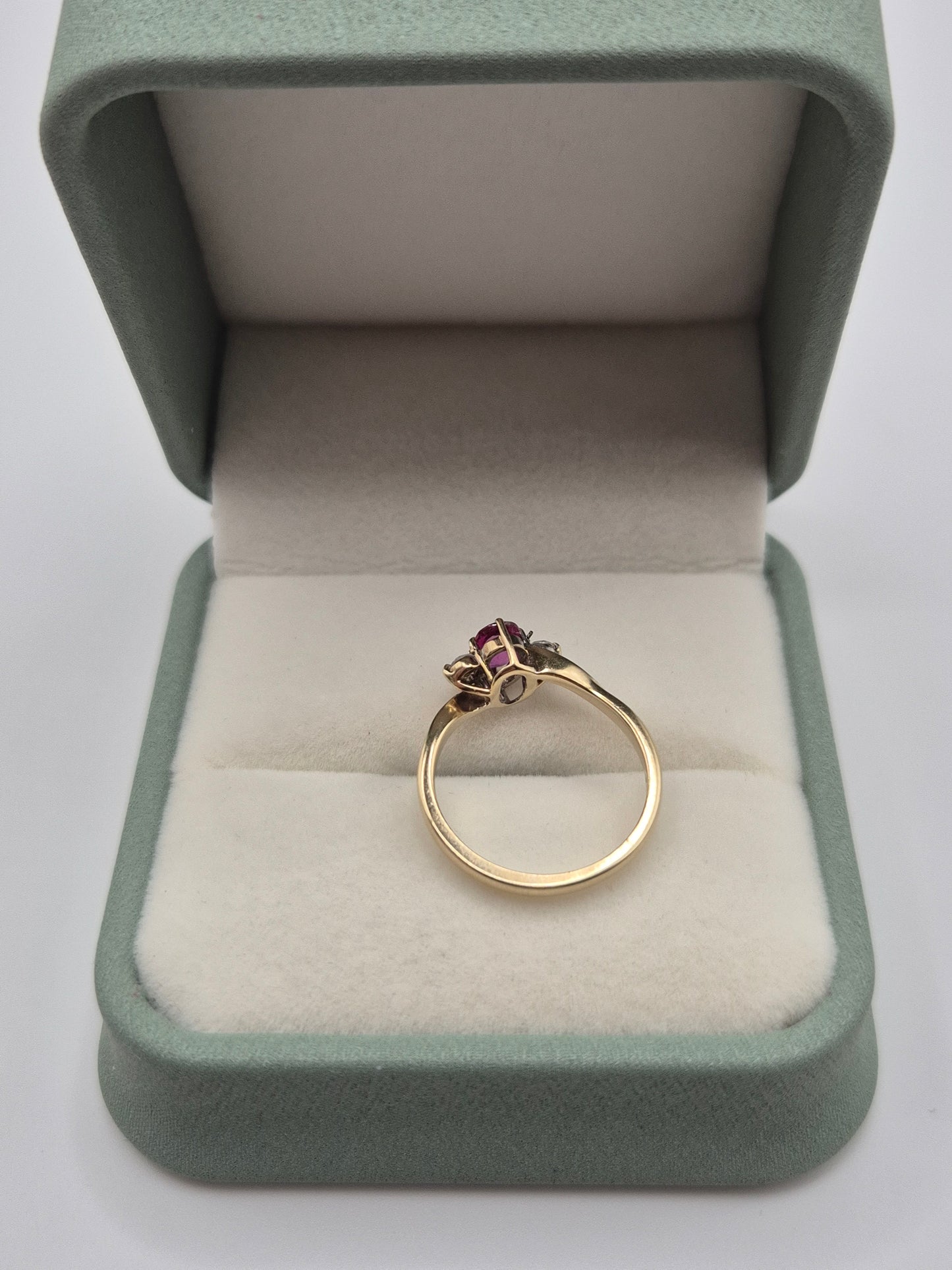 9ct gold ruby and diamond ring