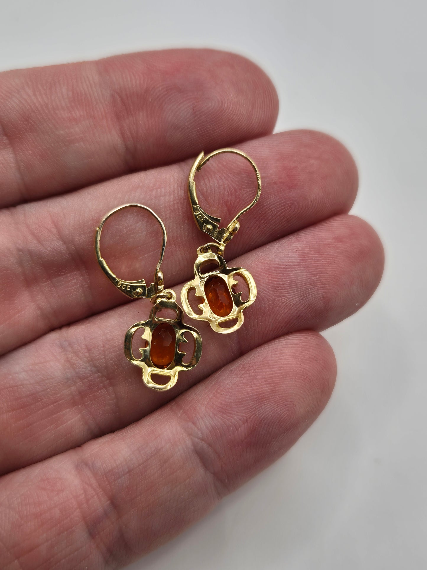 9ct gold citrine earrings