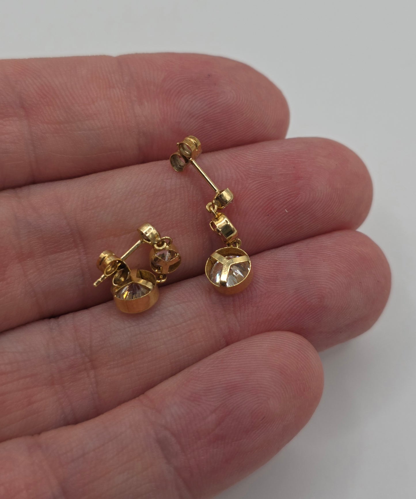 9ct gold cz earrings