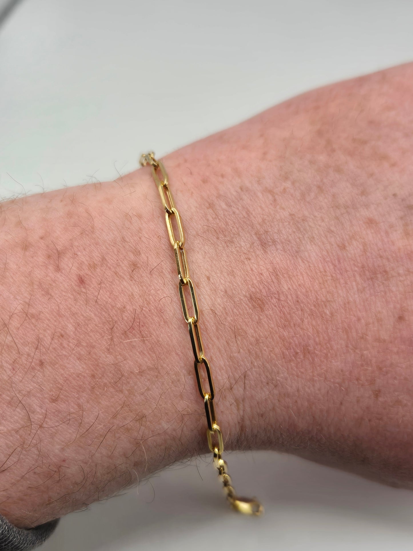 9ct gold paper clip link bracelet
