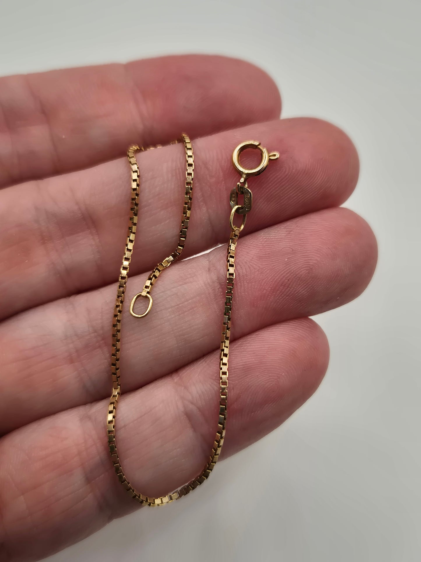 9ct gold box link bracelet