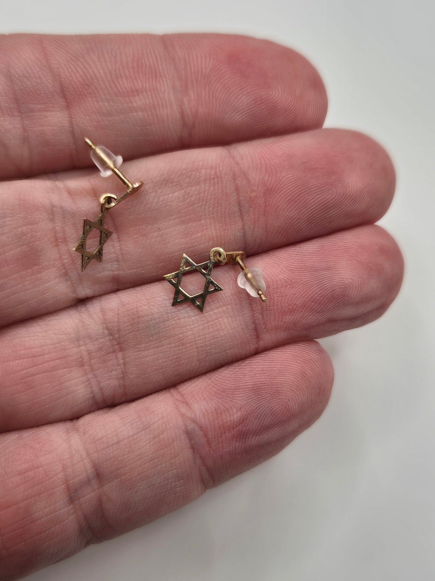 9ct gold star of david earrings