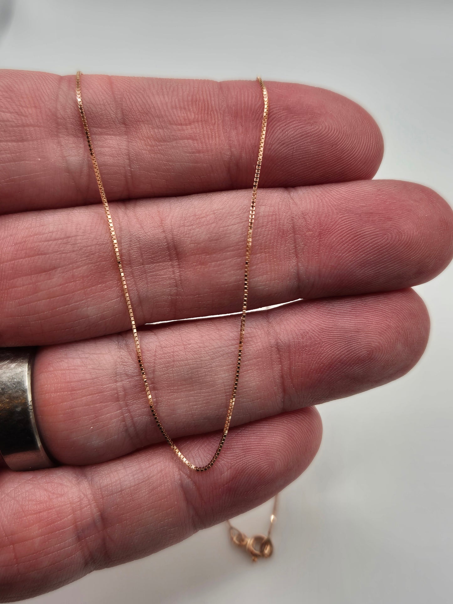 9ct rose gold box link chain