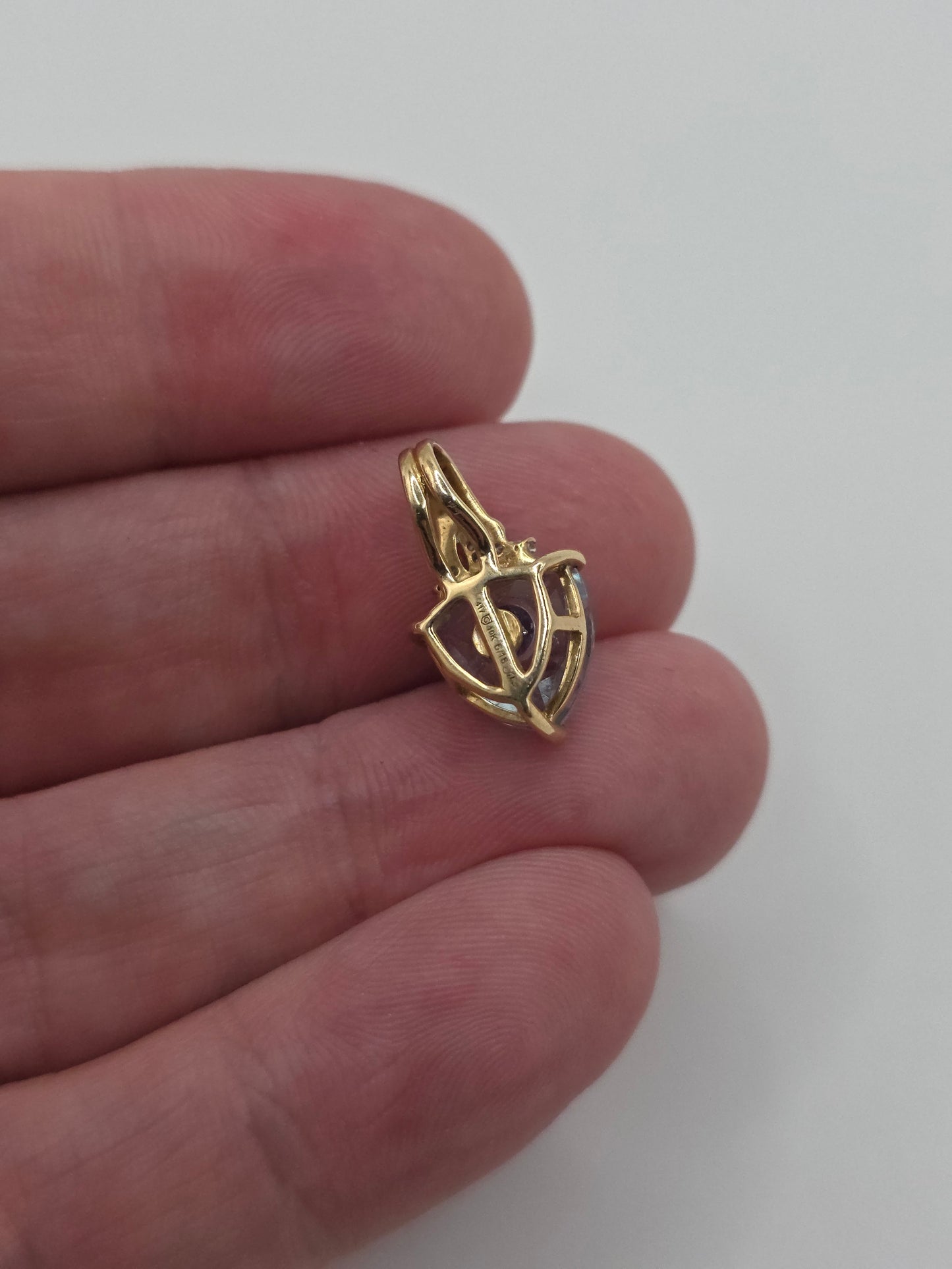 Glen lehrer 9ct gold topaz and diamond pendant