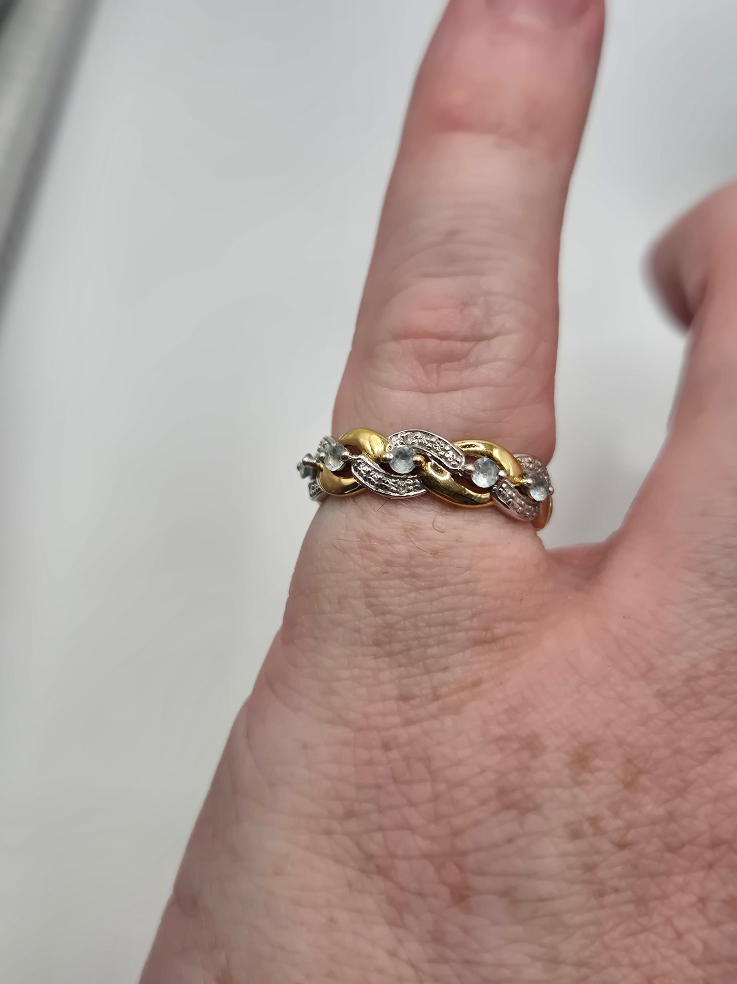 9ct gold topaz and diamond ring