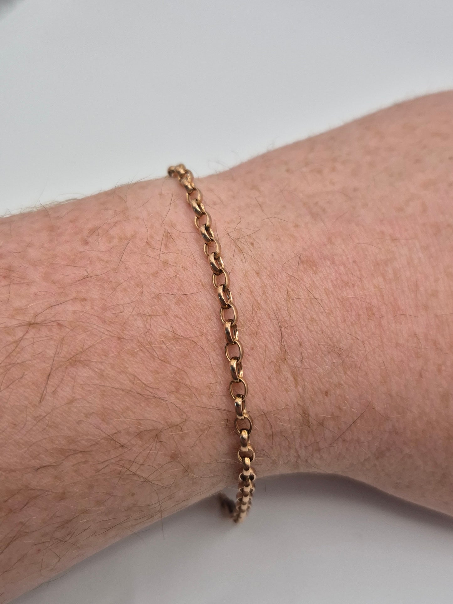 9ct rose gold belcher bracelet
