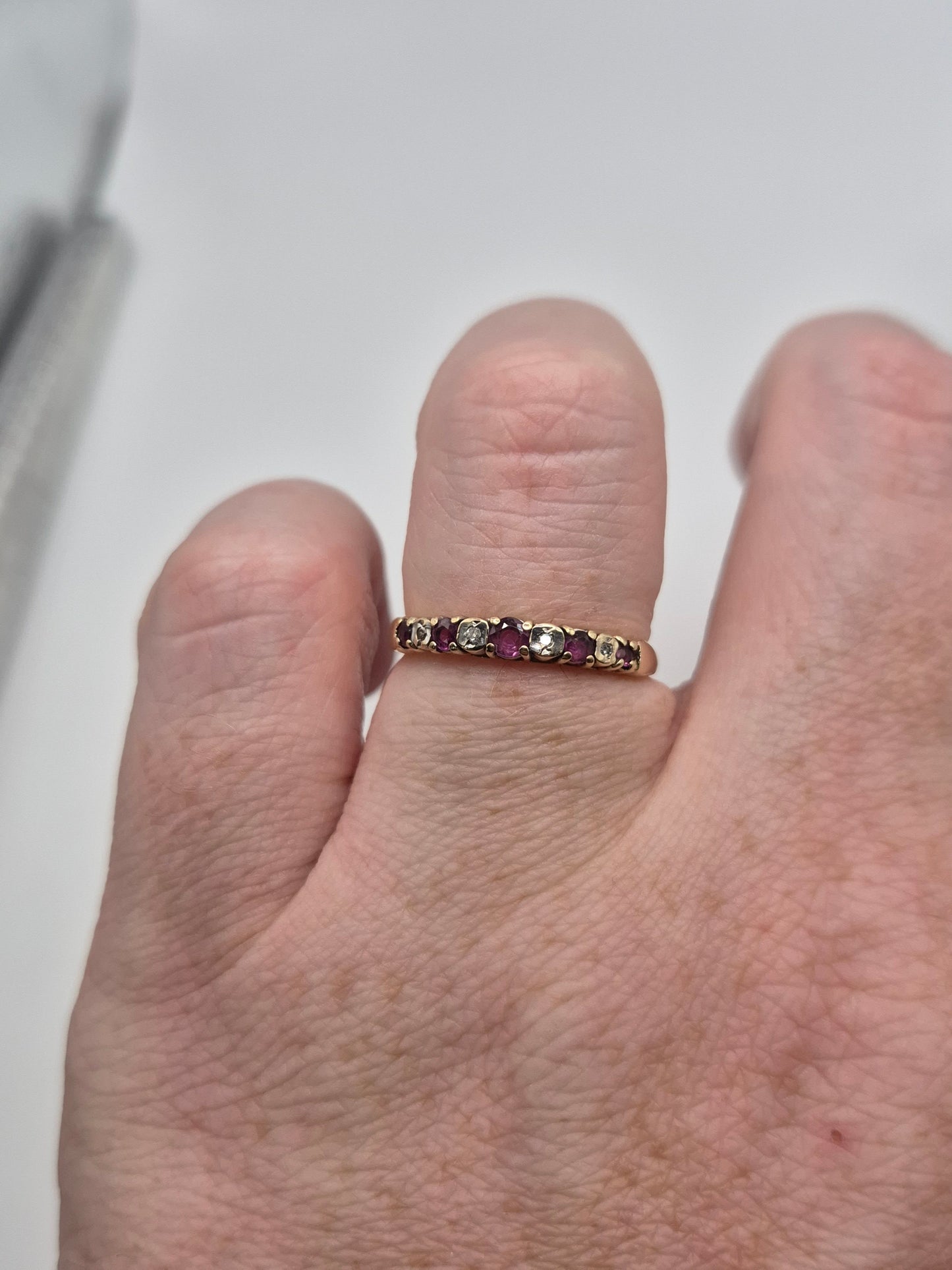 9ct gold ruby and diamond ring
