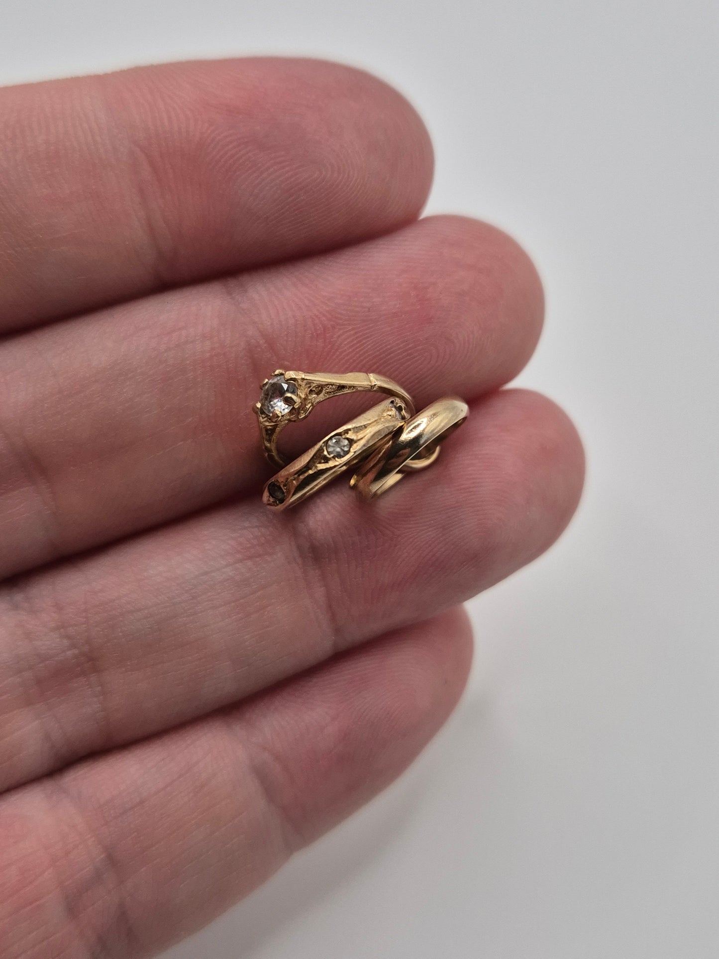 9ct gold engagment, wedding and eternity ring charm
