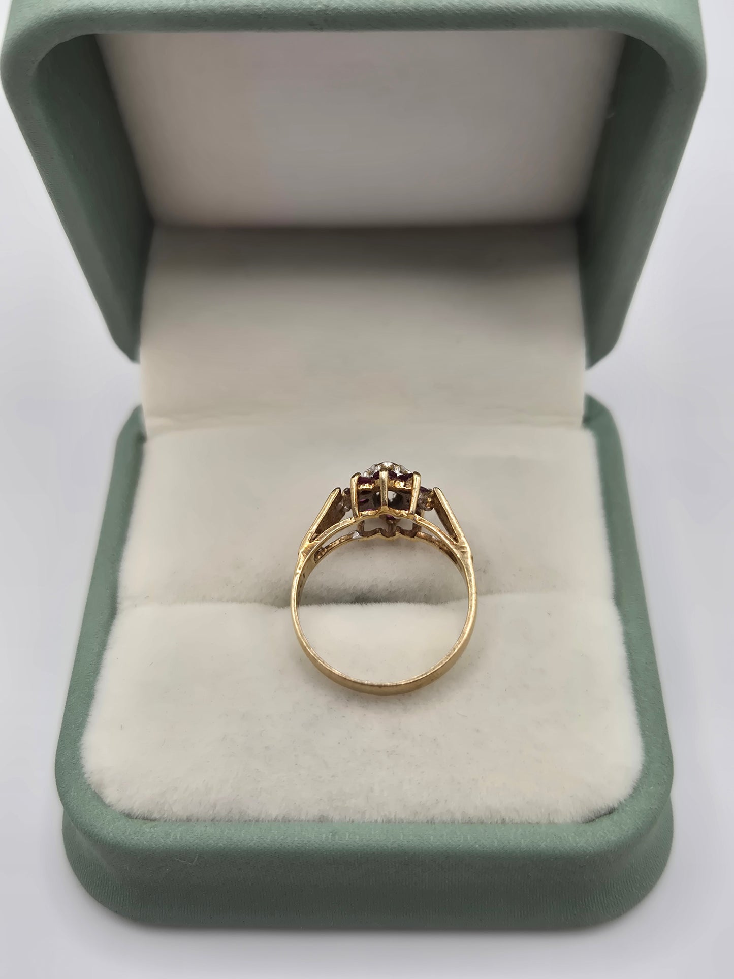 9ct gold ruby and diamond ring
