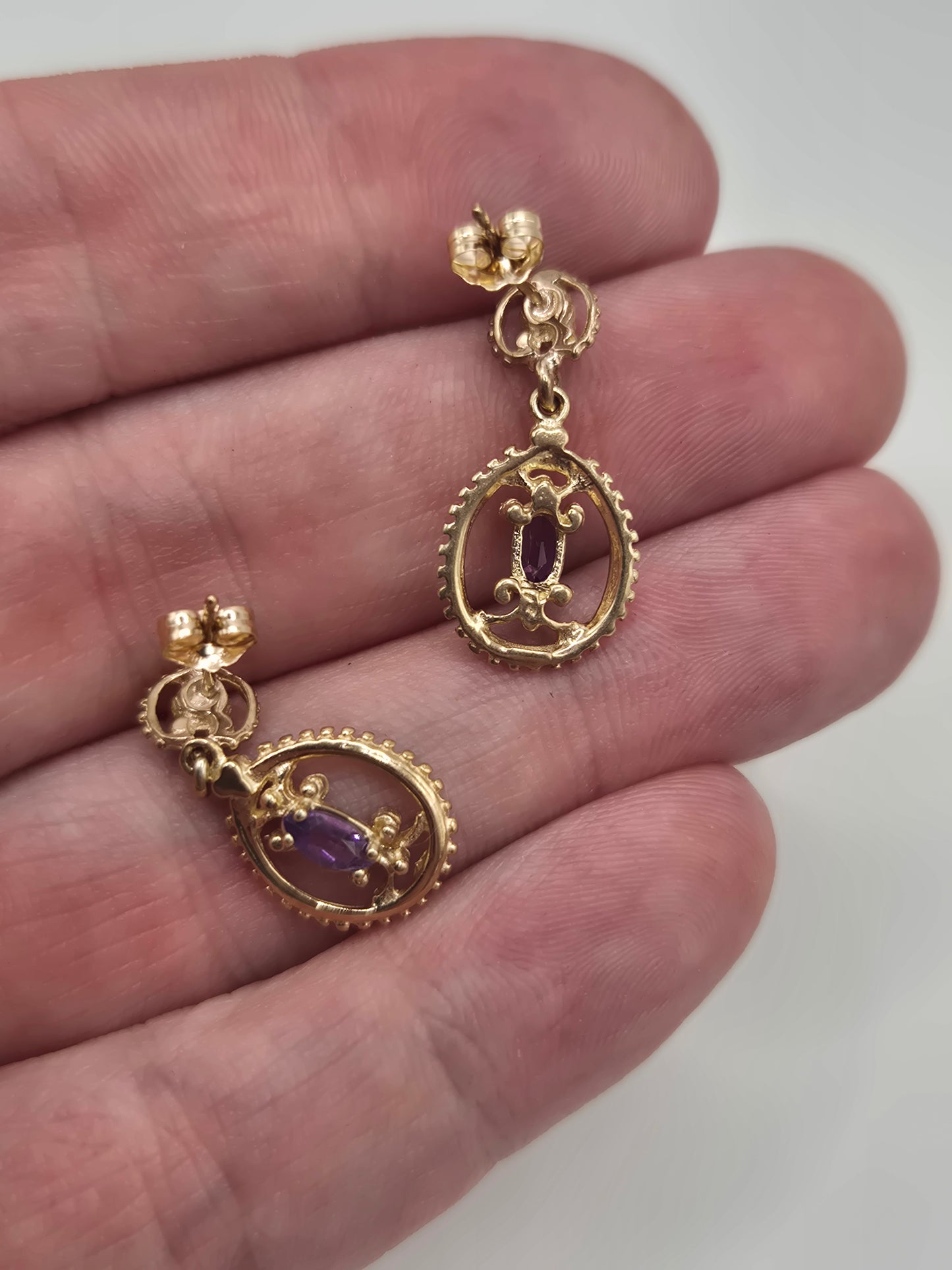 9ct gold amethyst earrings