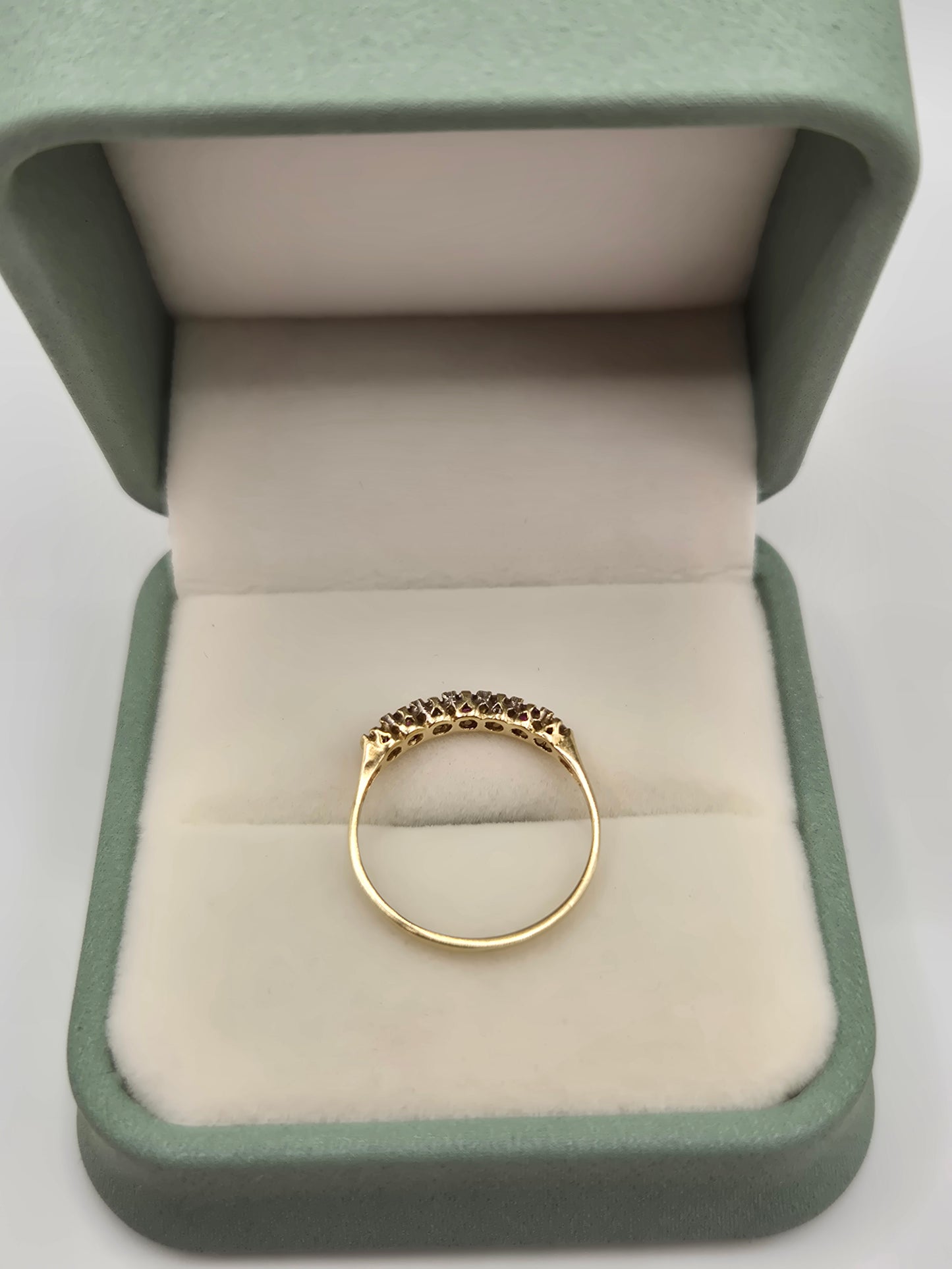 9ct gold ruby and cz ring