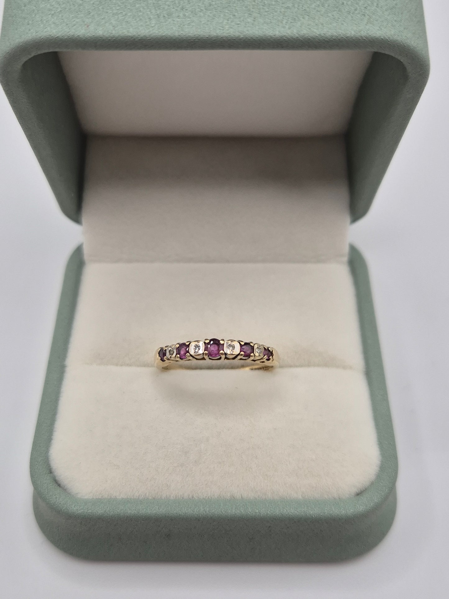 9ct gold ruby and diamond ring