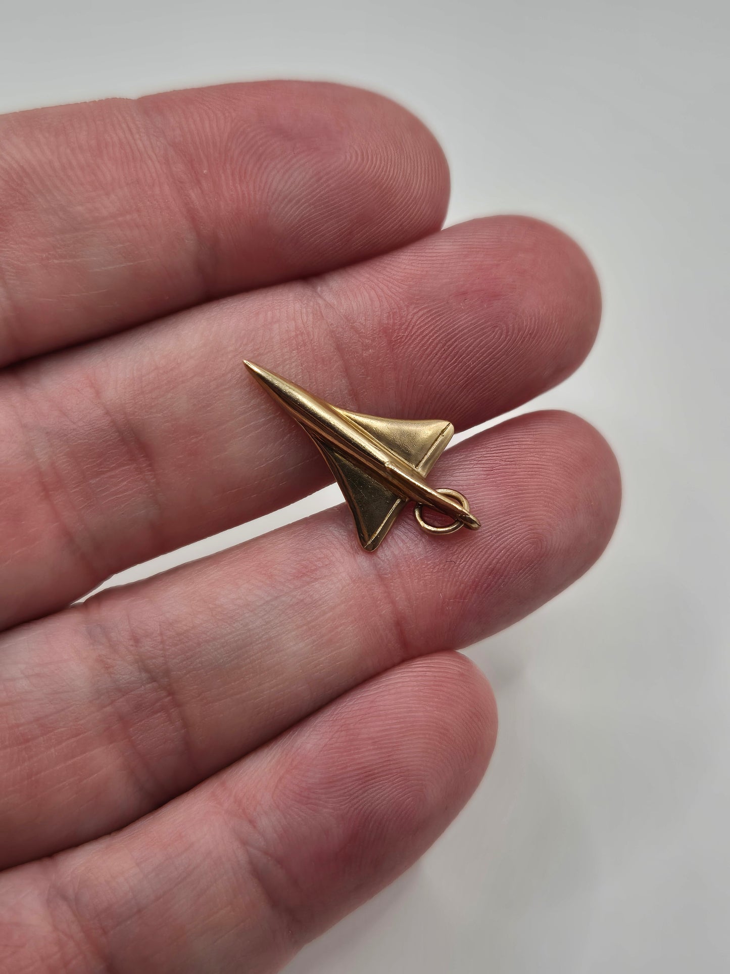9ct gold plane charm