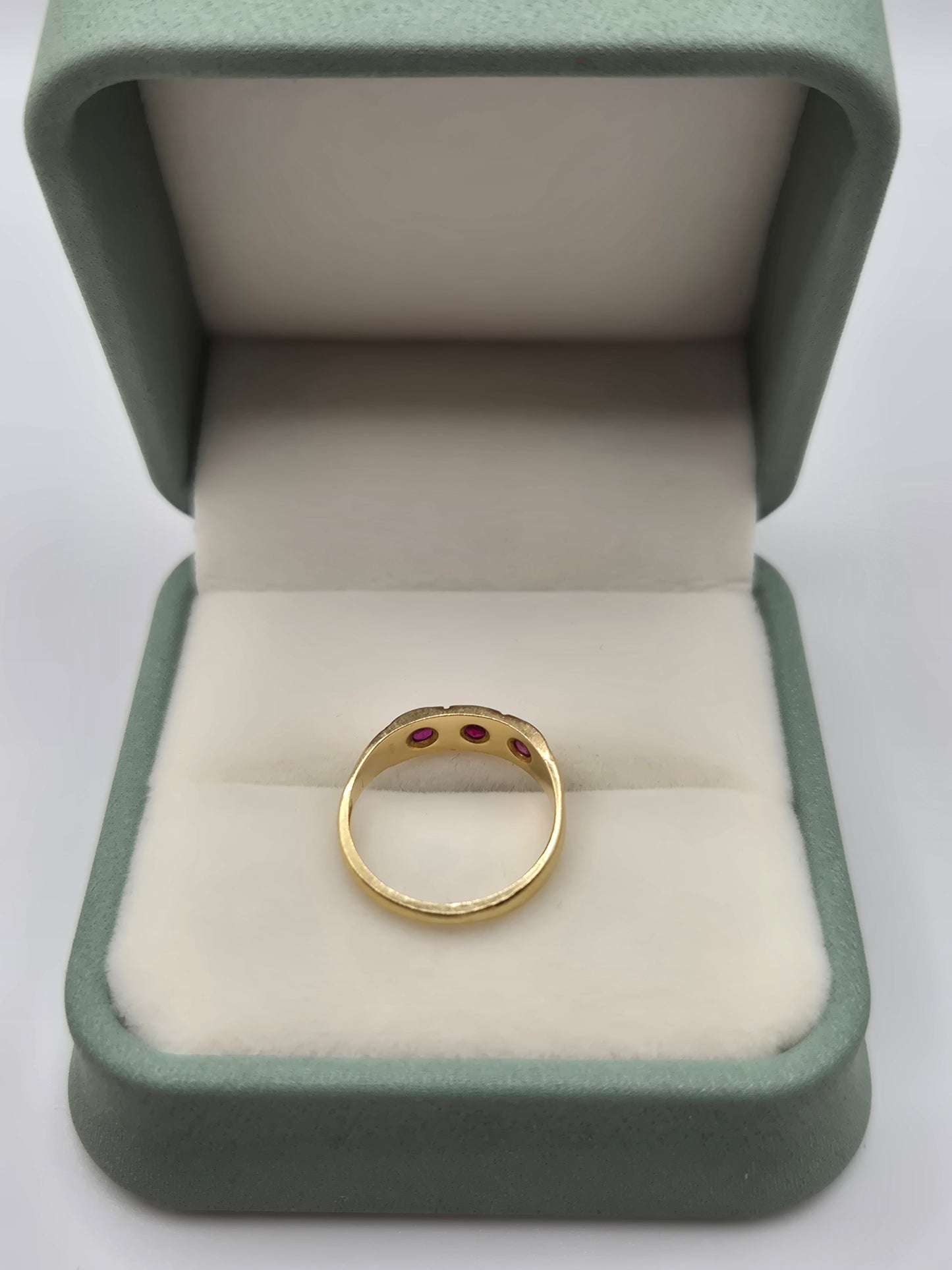 Antique 18ct gold ruby gypsy ring