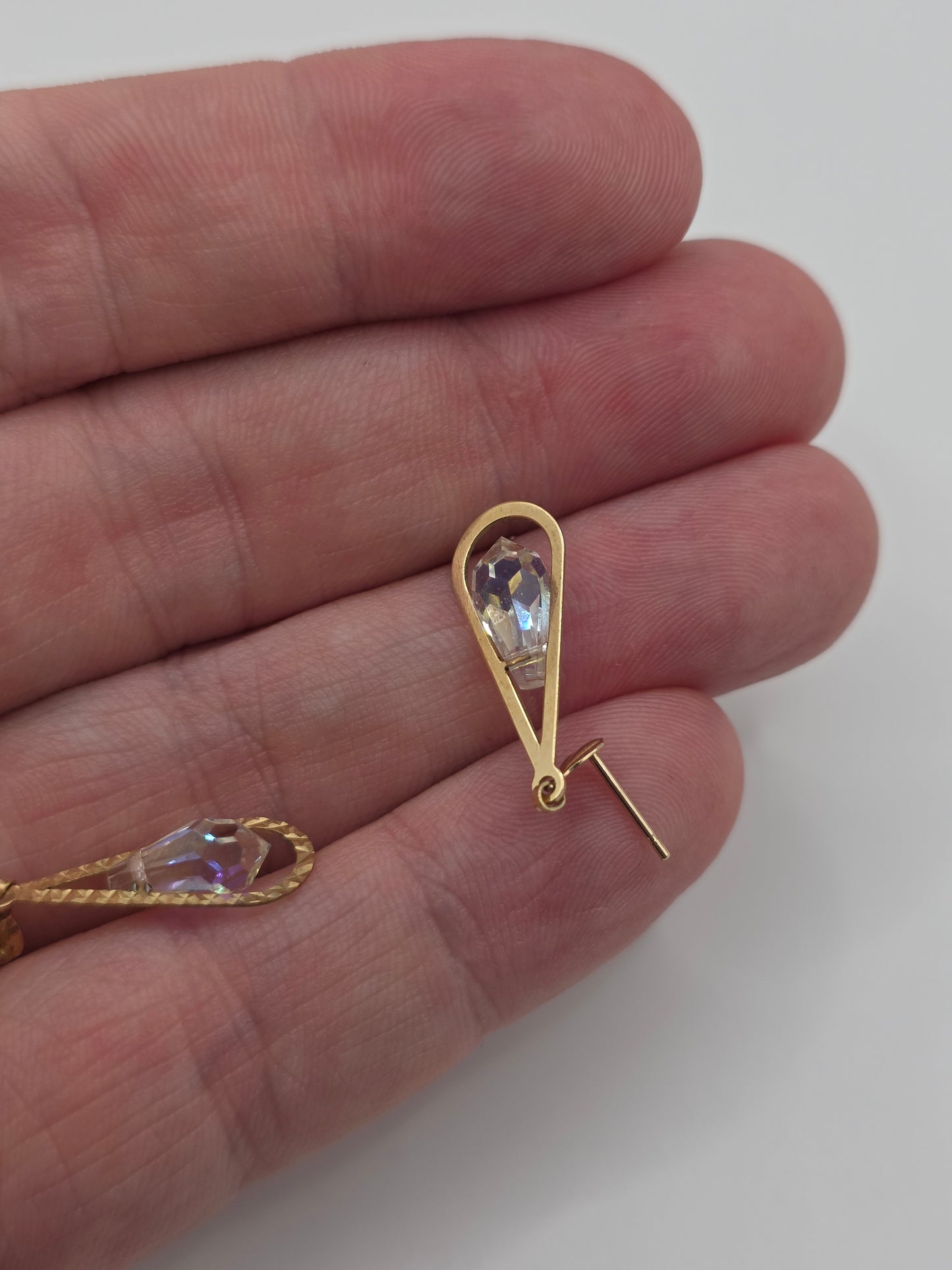 9ct gold rock crystal earrings