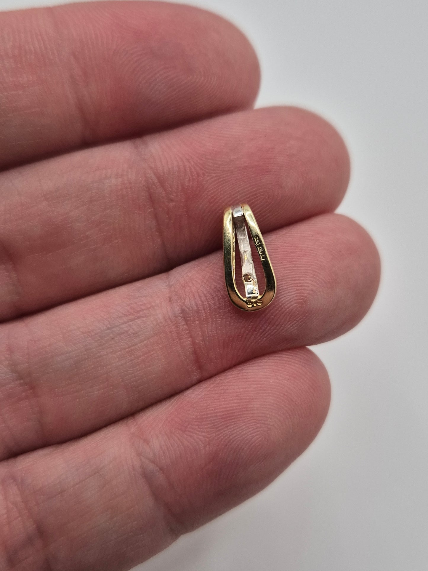 9ct two tone gold diamond pendant