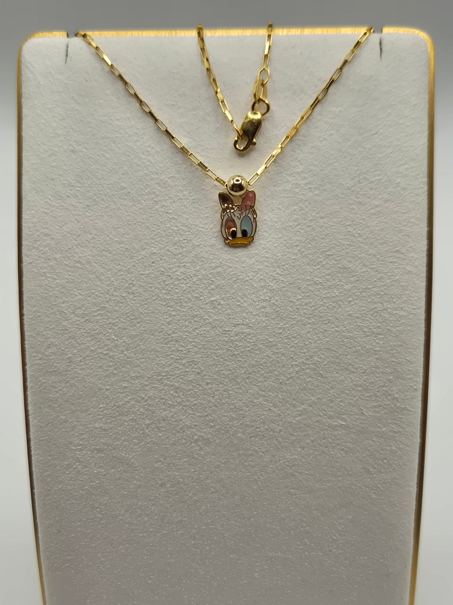 14ct gold disney daisy duck necklace