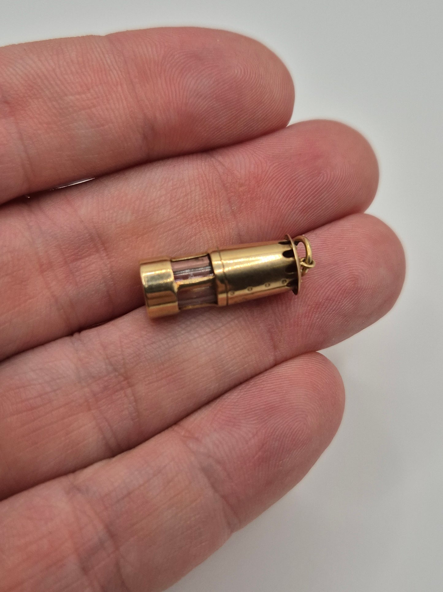 9ct gold miners lamp charm